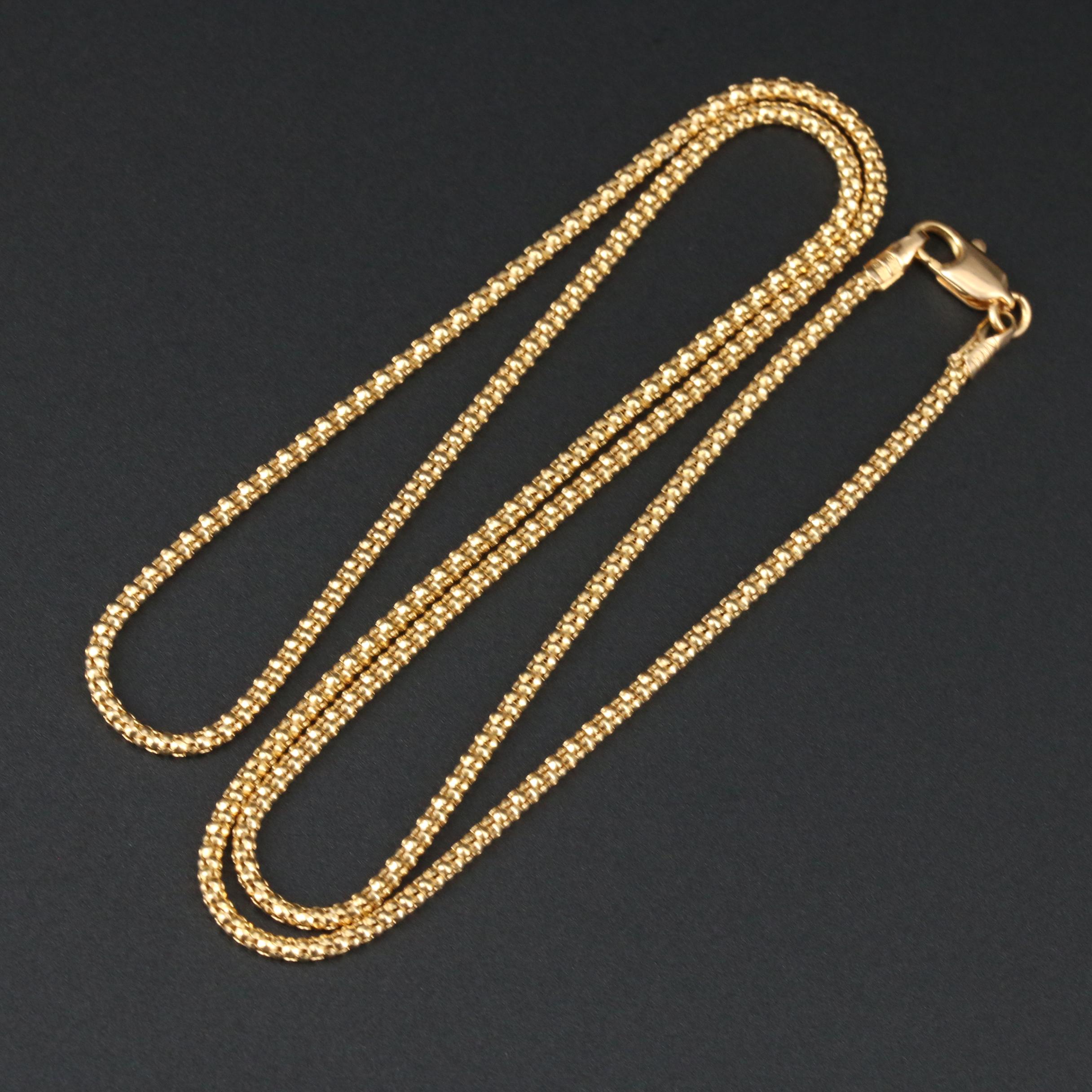 22k Yellow Gold Popcorn Chain | 20 |#N# – 100 Ways