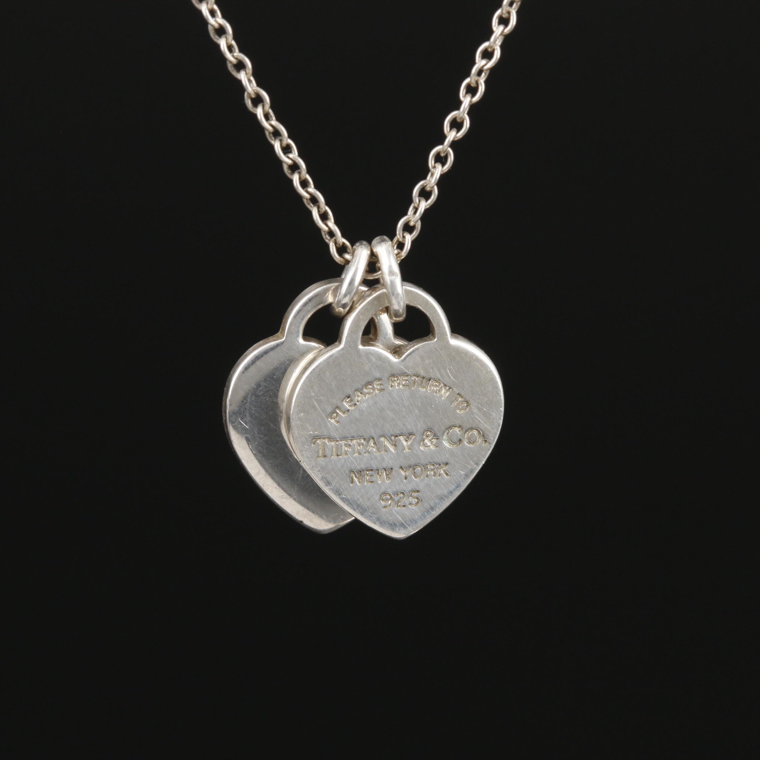 Tiffany & Co. "Return to Tiffany" Sterling Silver Double Heart Tag