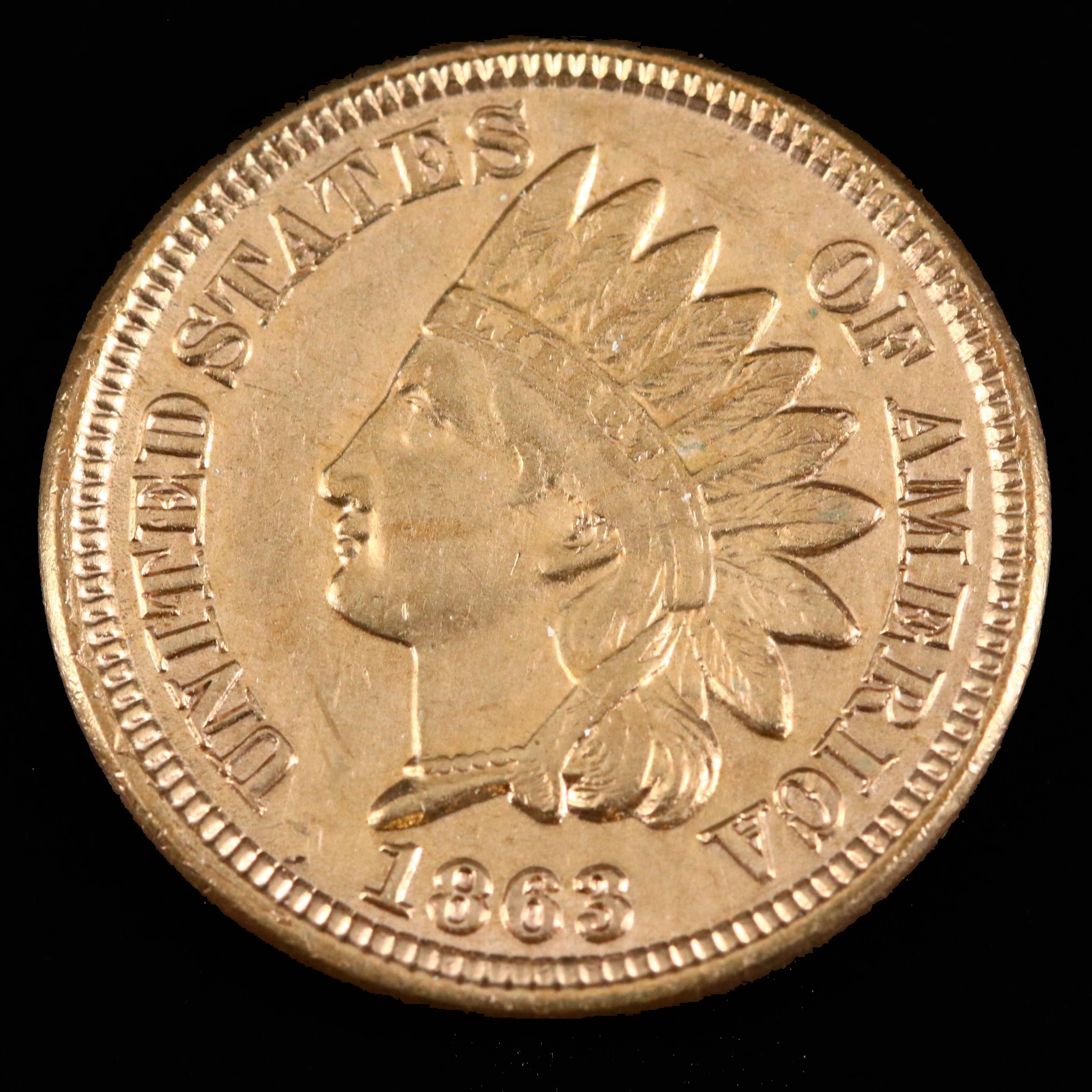 High Grade 1863 CopperNickel Indian Head Cent EBTH