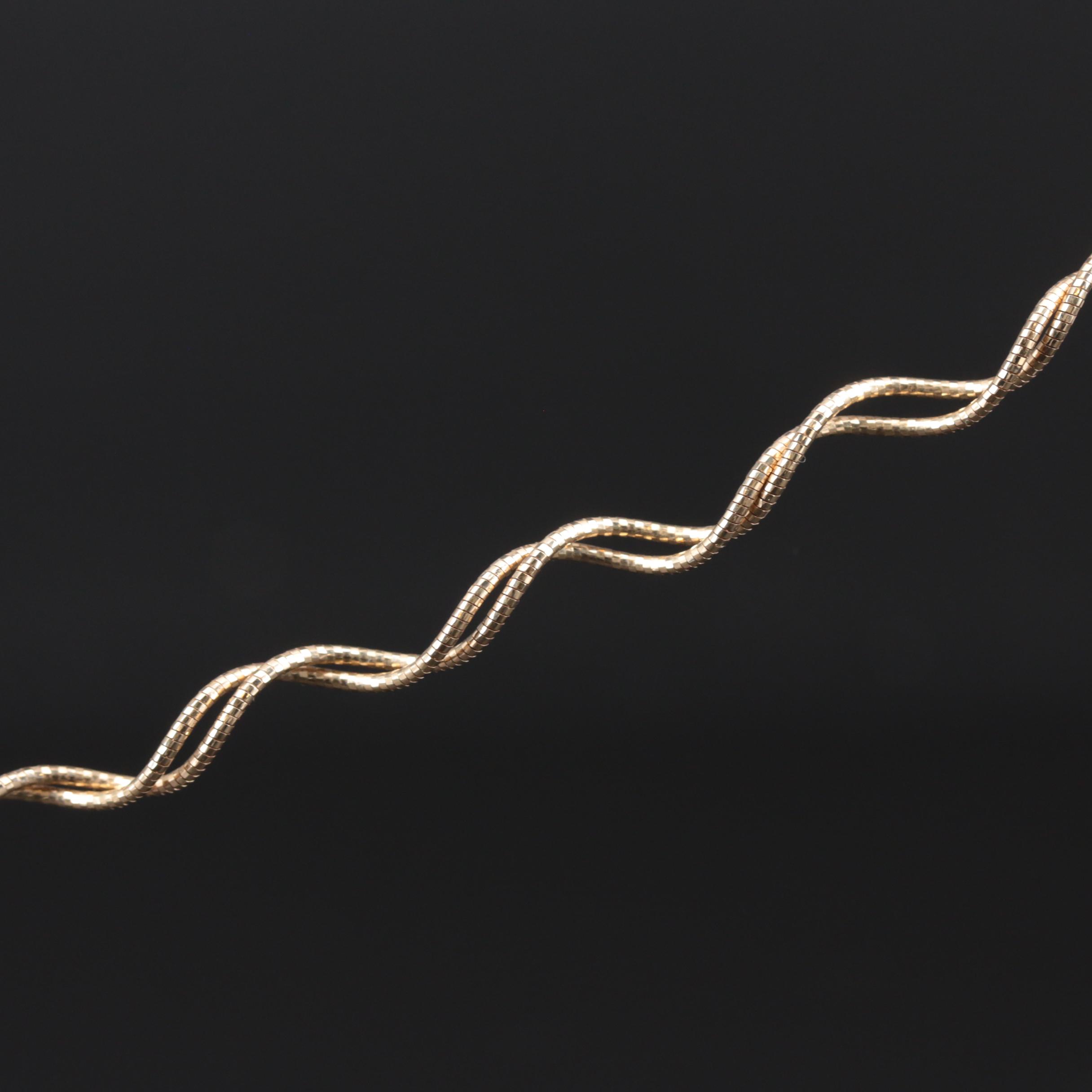 14K Yellow Gold Double Spiral Chain EBTH