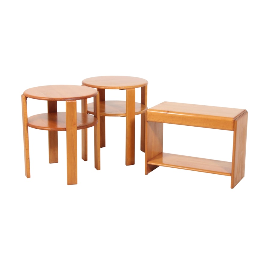 Russel Wright For Conant Ball American Modern Birch Tables Mid