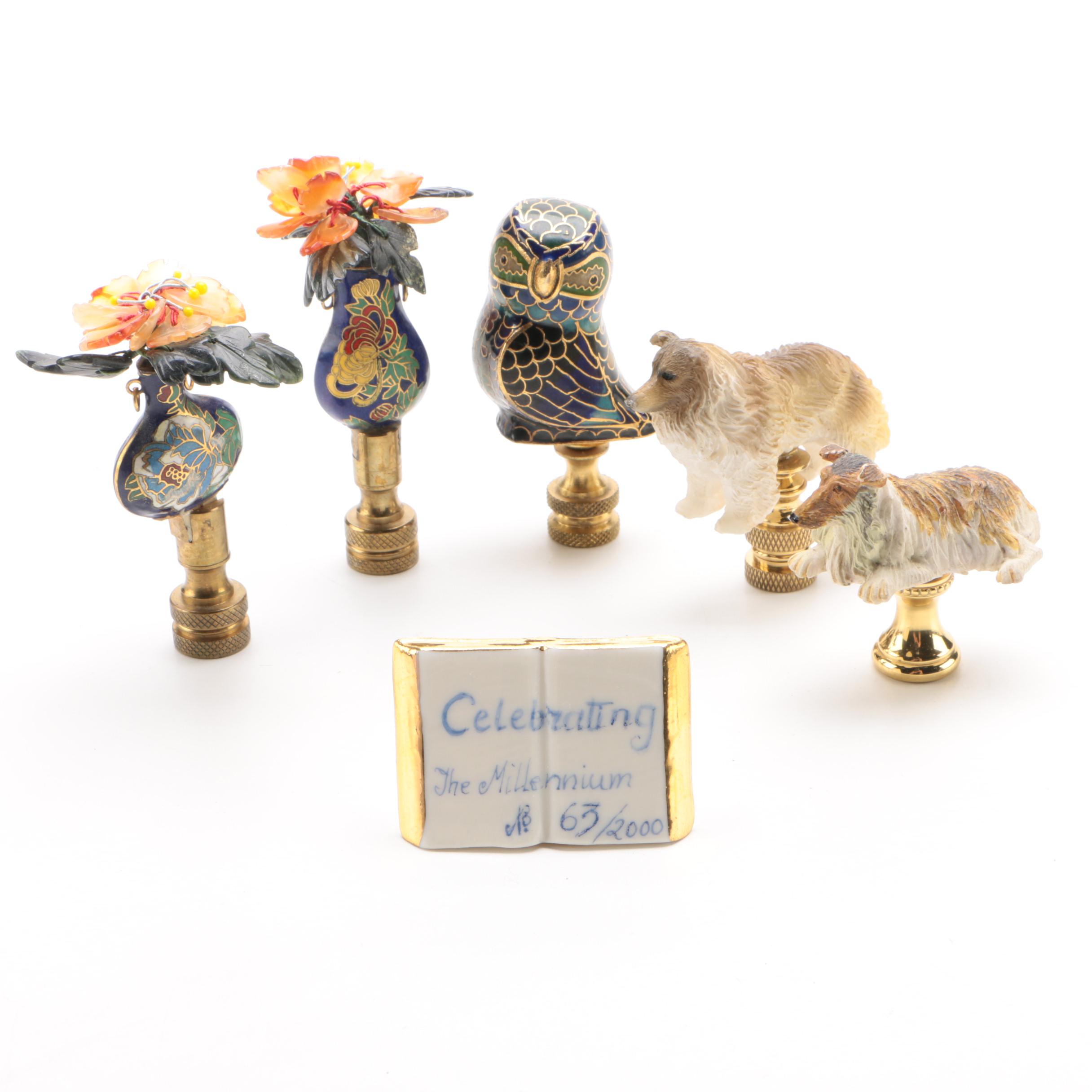 Chinese Finials with Cloisonne Enamel with Limited Edition Place Card