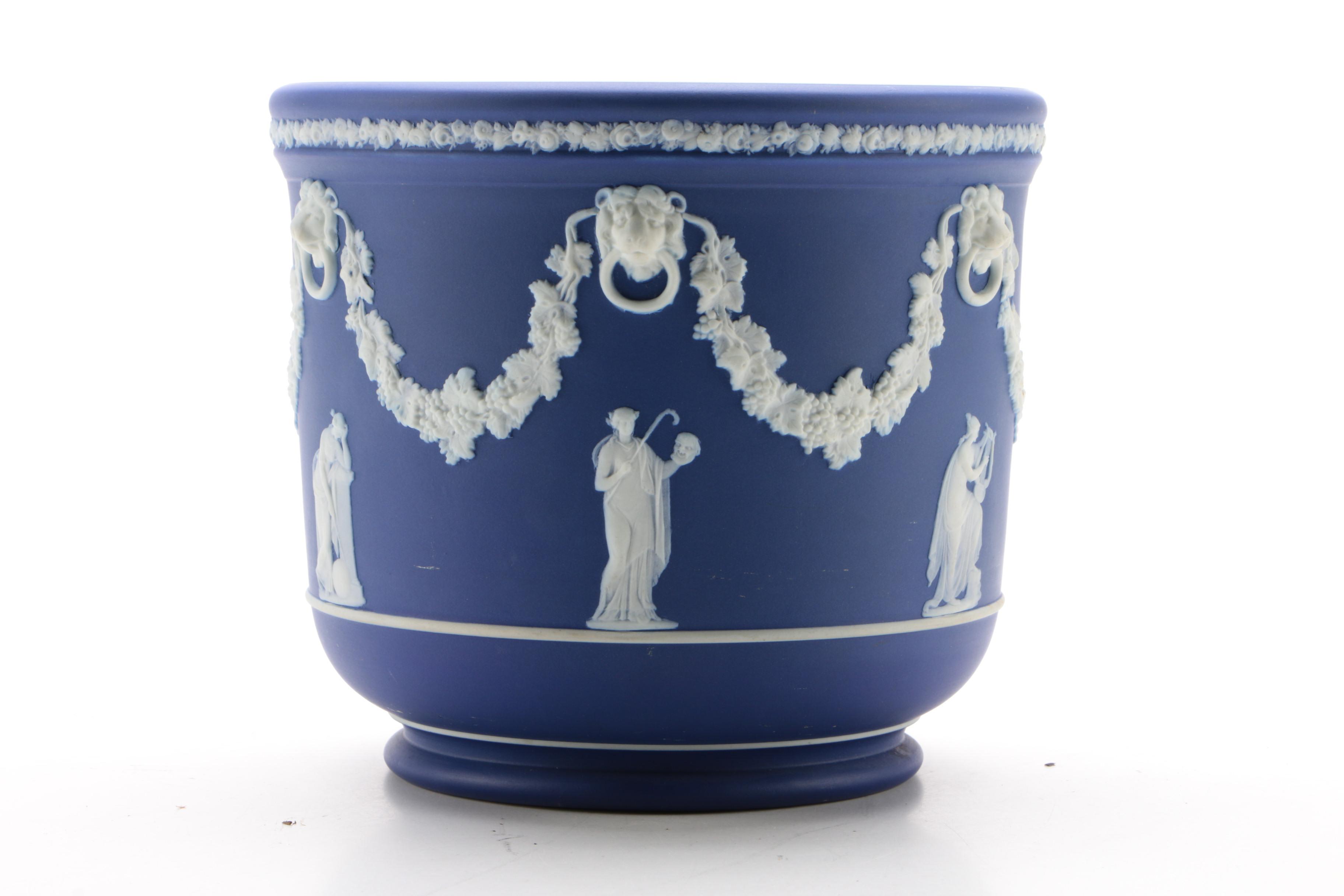 Wedgwood Jasperware Planter with Under Plate, Late 19th Century EBTH