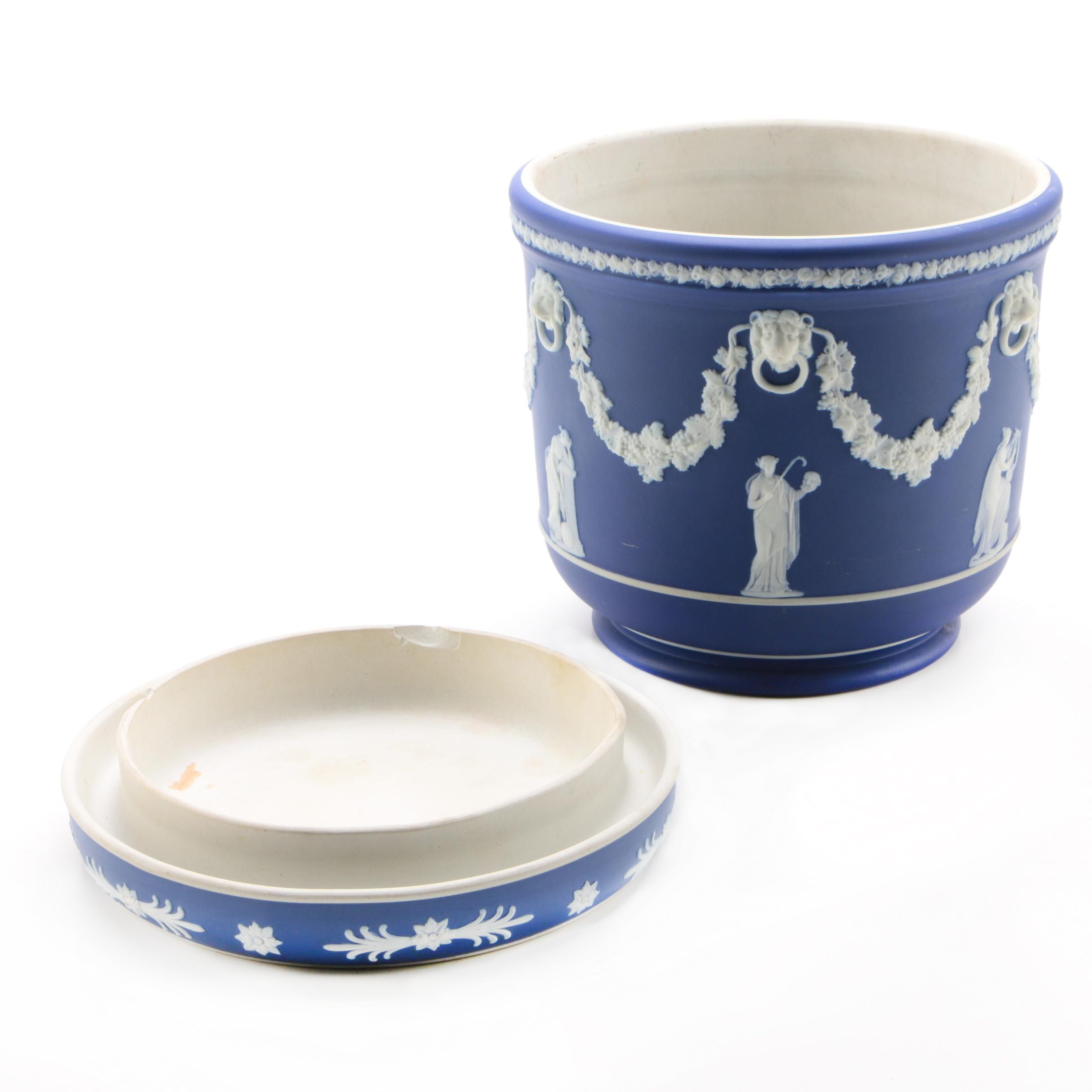 Wedgwood Jasperware Planter with Under Plate, Late 19th Century EBTH