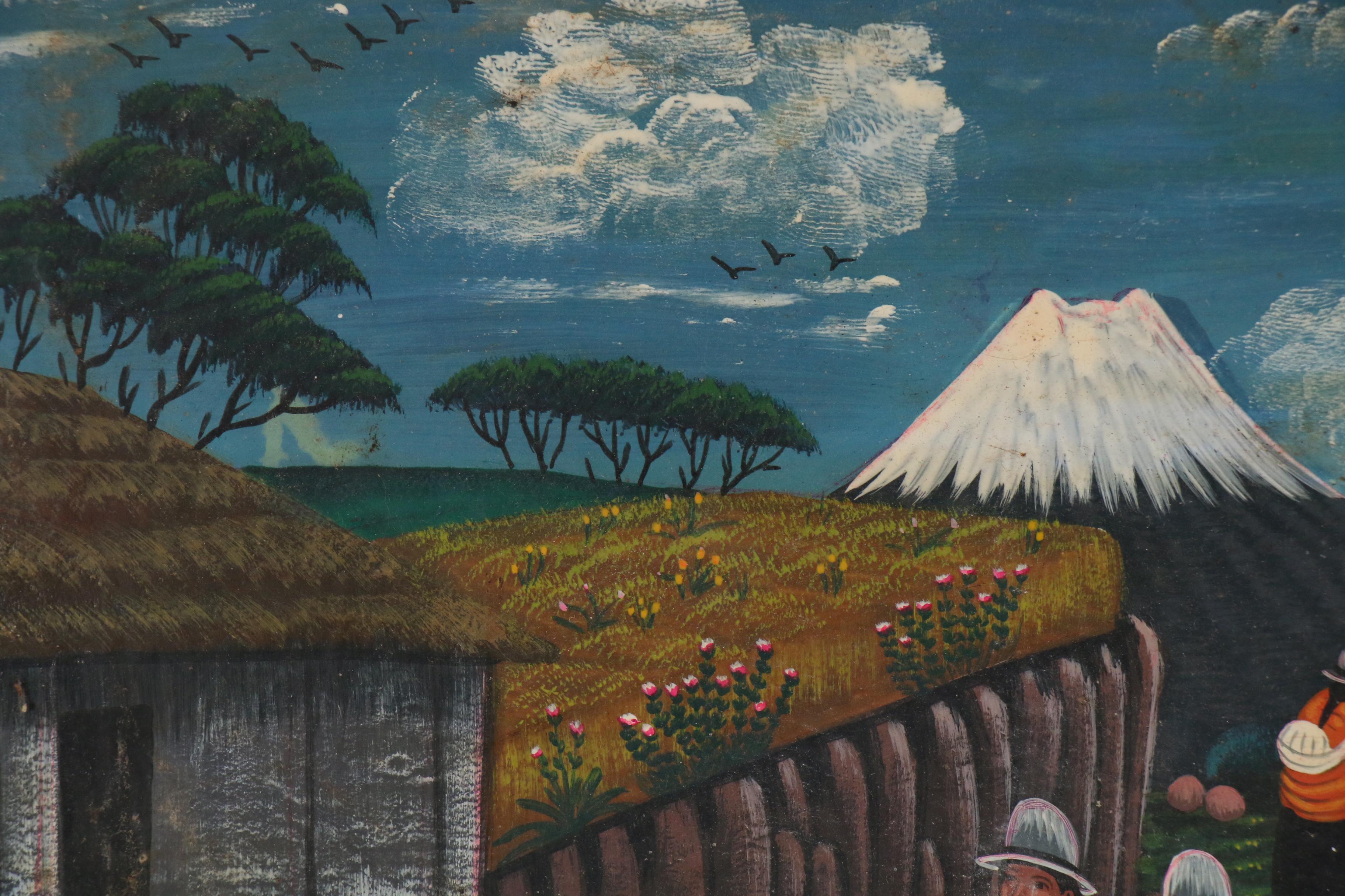 Ecuador Tigua Folk Art Paintings on Sheepskin EBTH