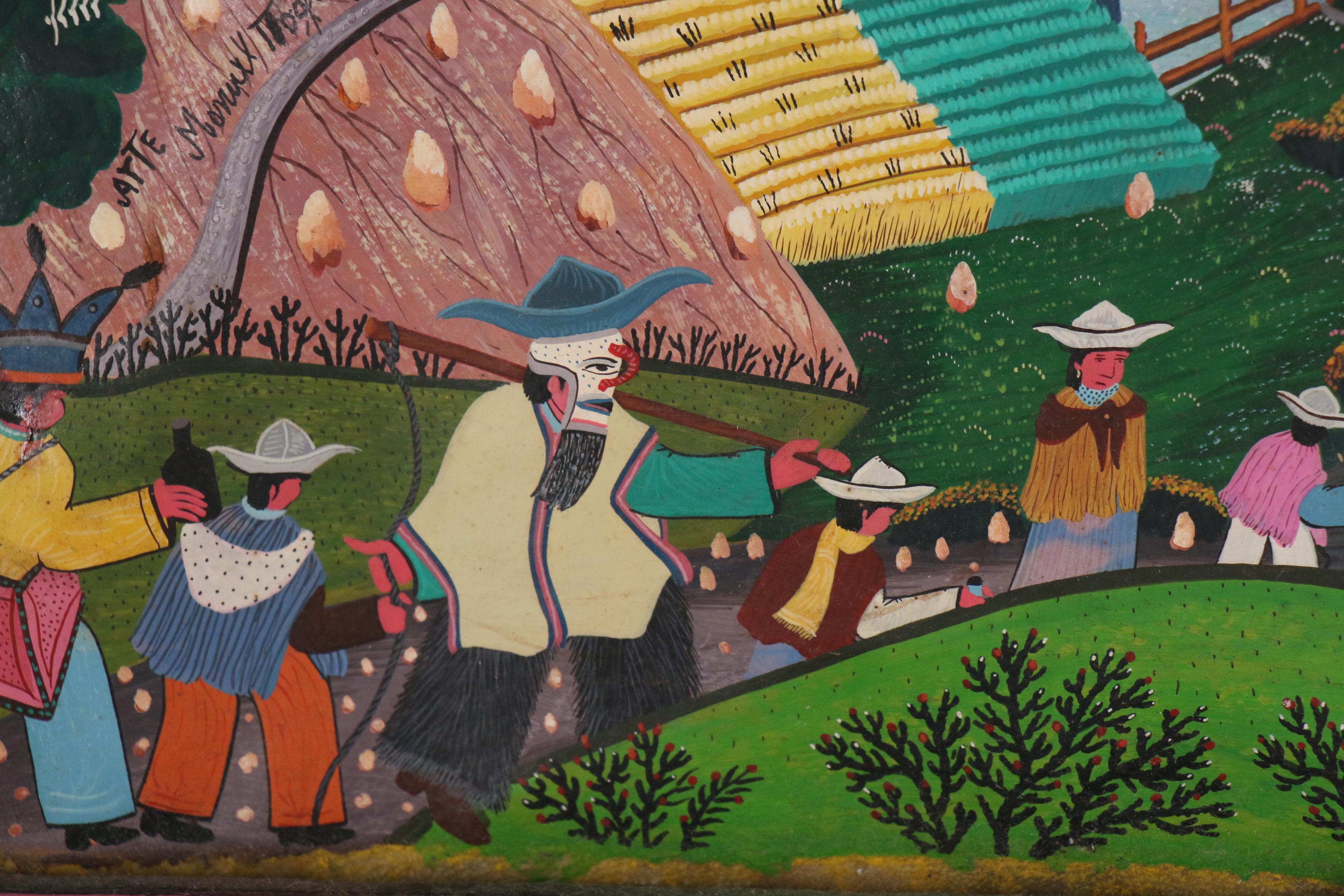 Ecuador Tigua Folk Art Paintings on Sheepskin EBTH