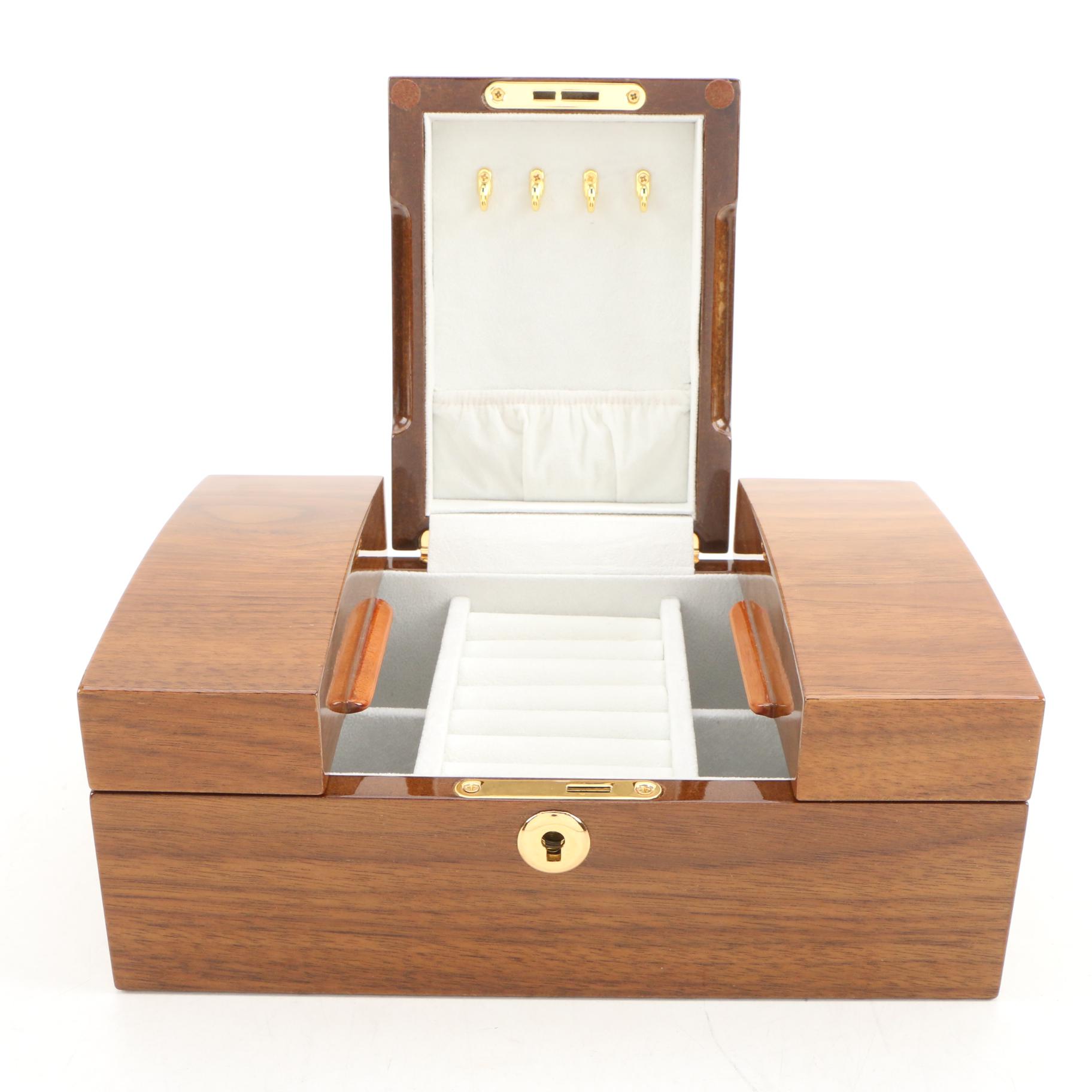 Contemporary Wooden Jewelry Box with High Gloss Finish EBTH