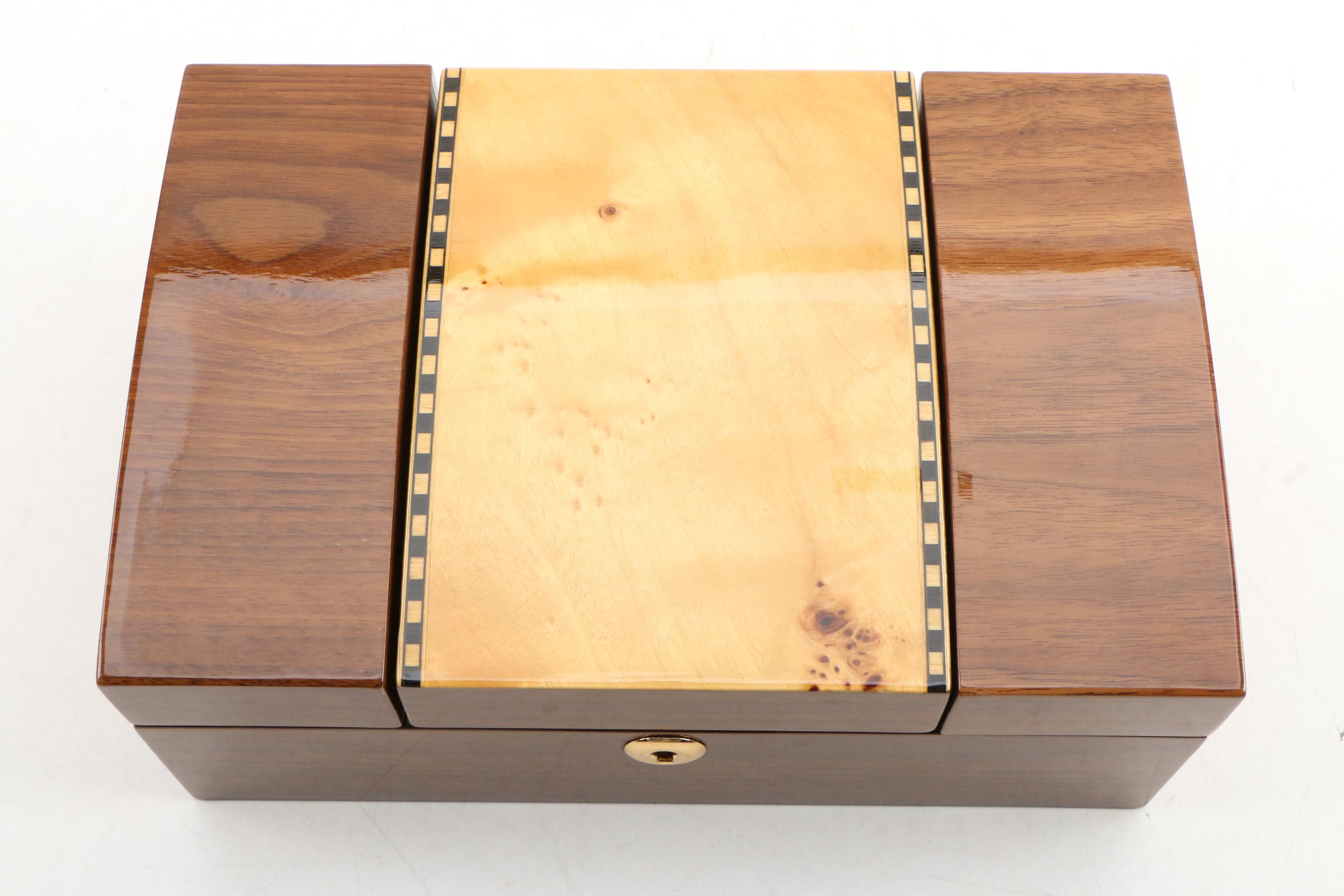 Contemporary Wooden Jewelry Box with High Gloss Finish EBTH
