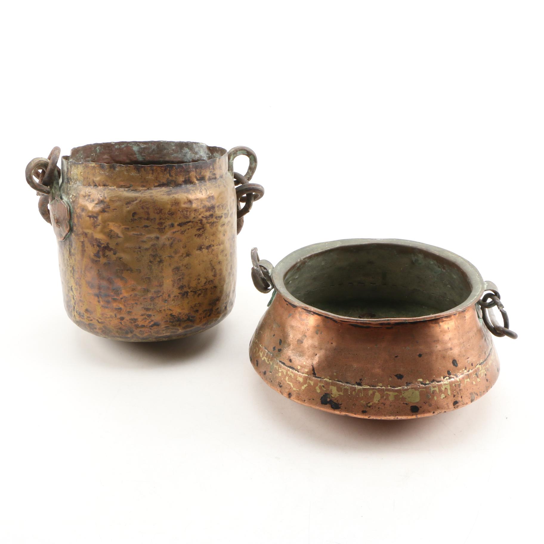 Antique Hammered Copper Fireplace Kettle Cookware EBTH