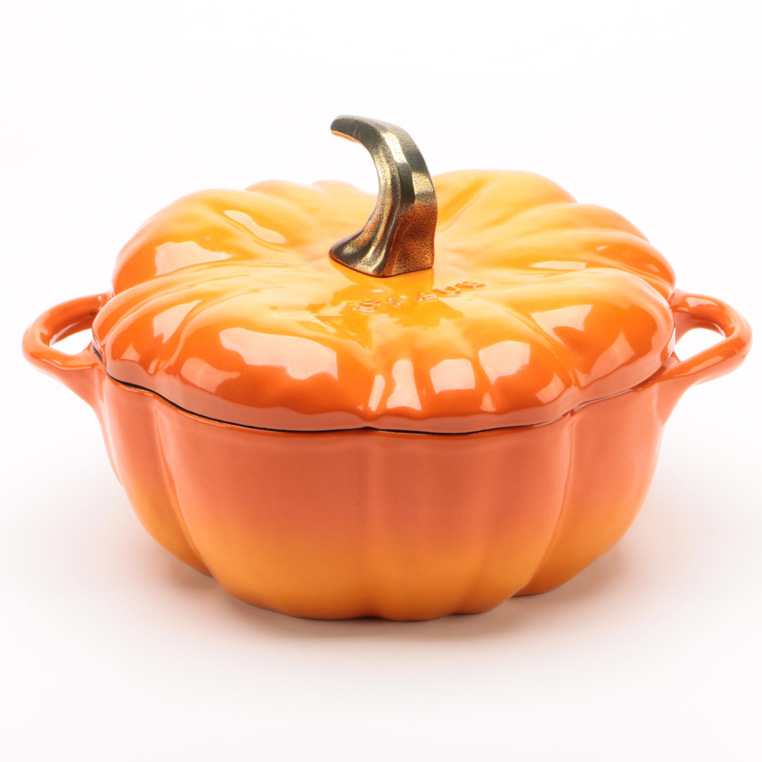 Staub Cast Iron Pumpkin Casserole Dish EBTH