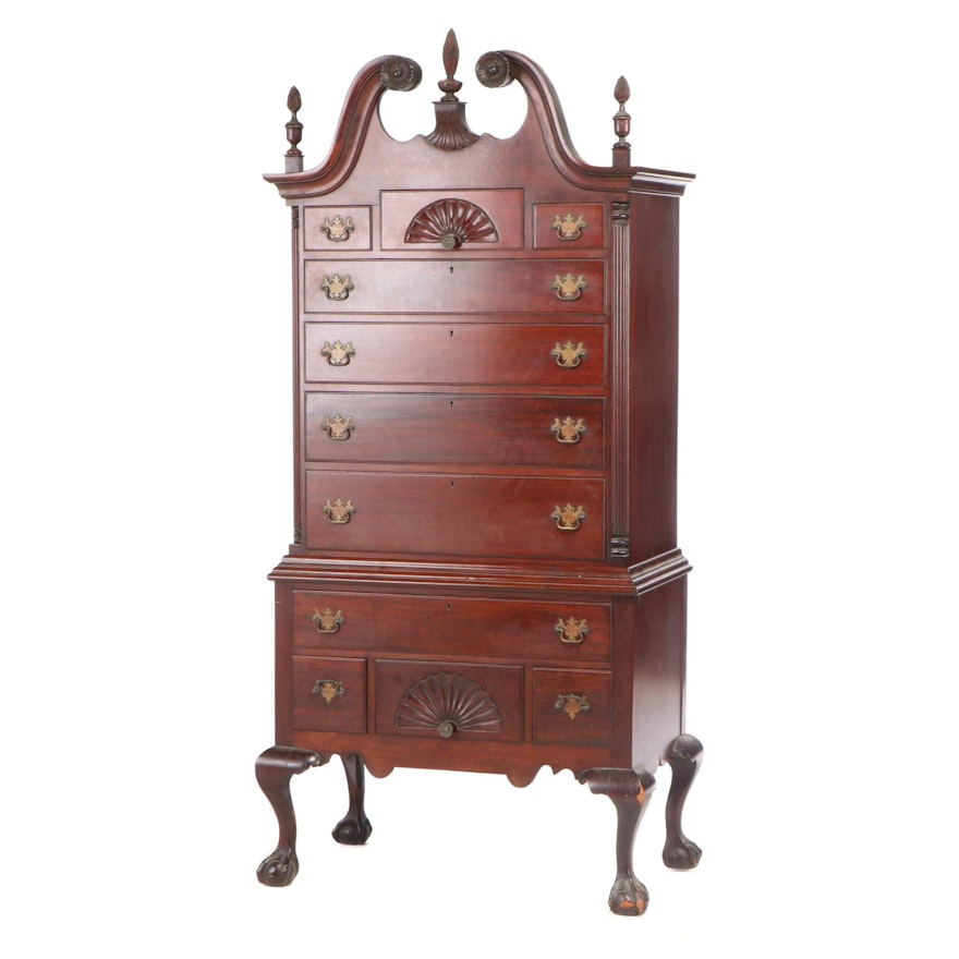 Chippendale Style Charak Mahogany Highboy Chest Of Drawers Early