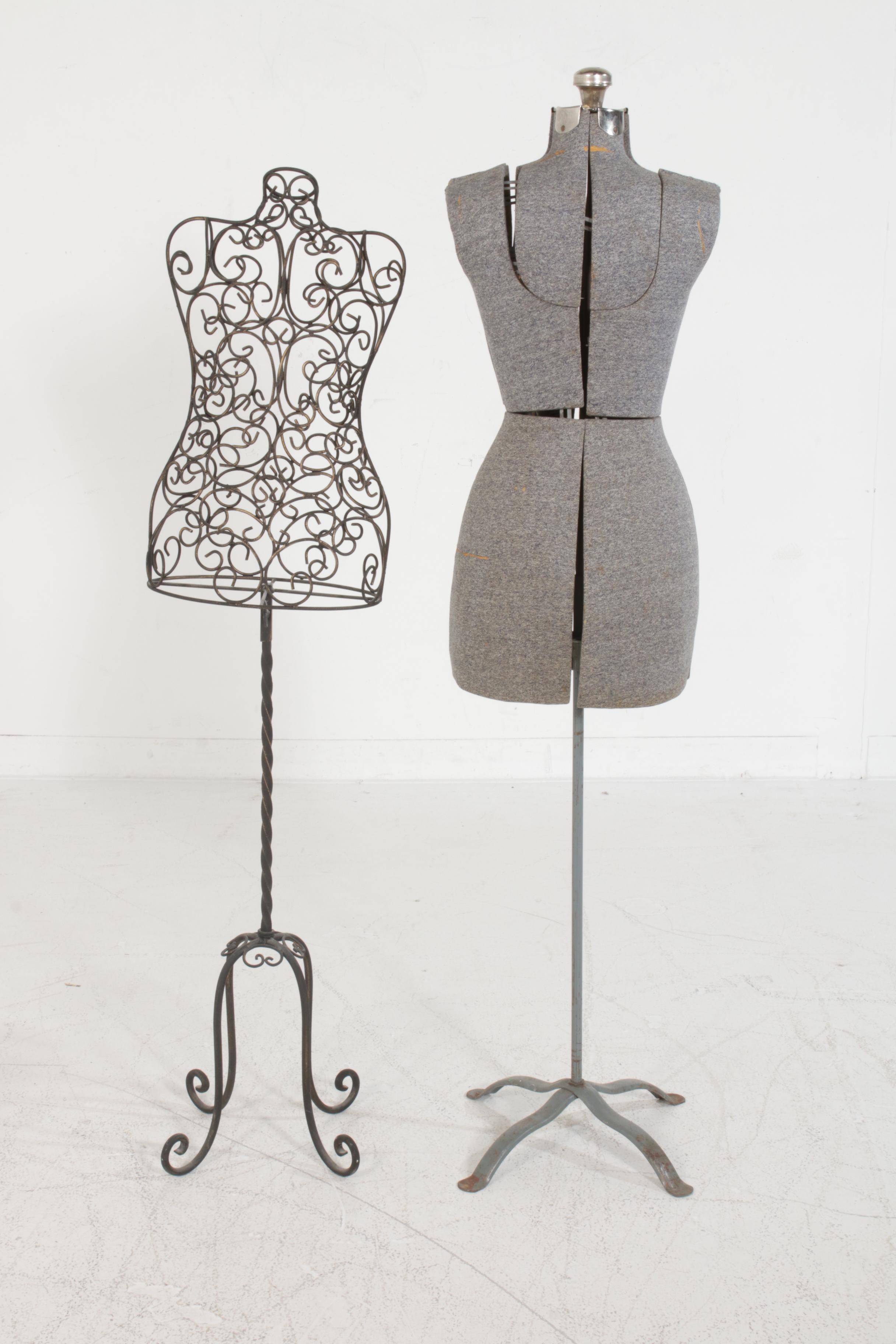 Acme Adjustable "Size A" and Stylized Metal Dress Forms EBTH