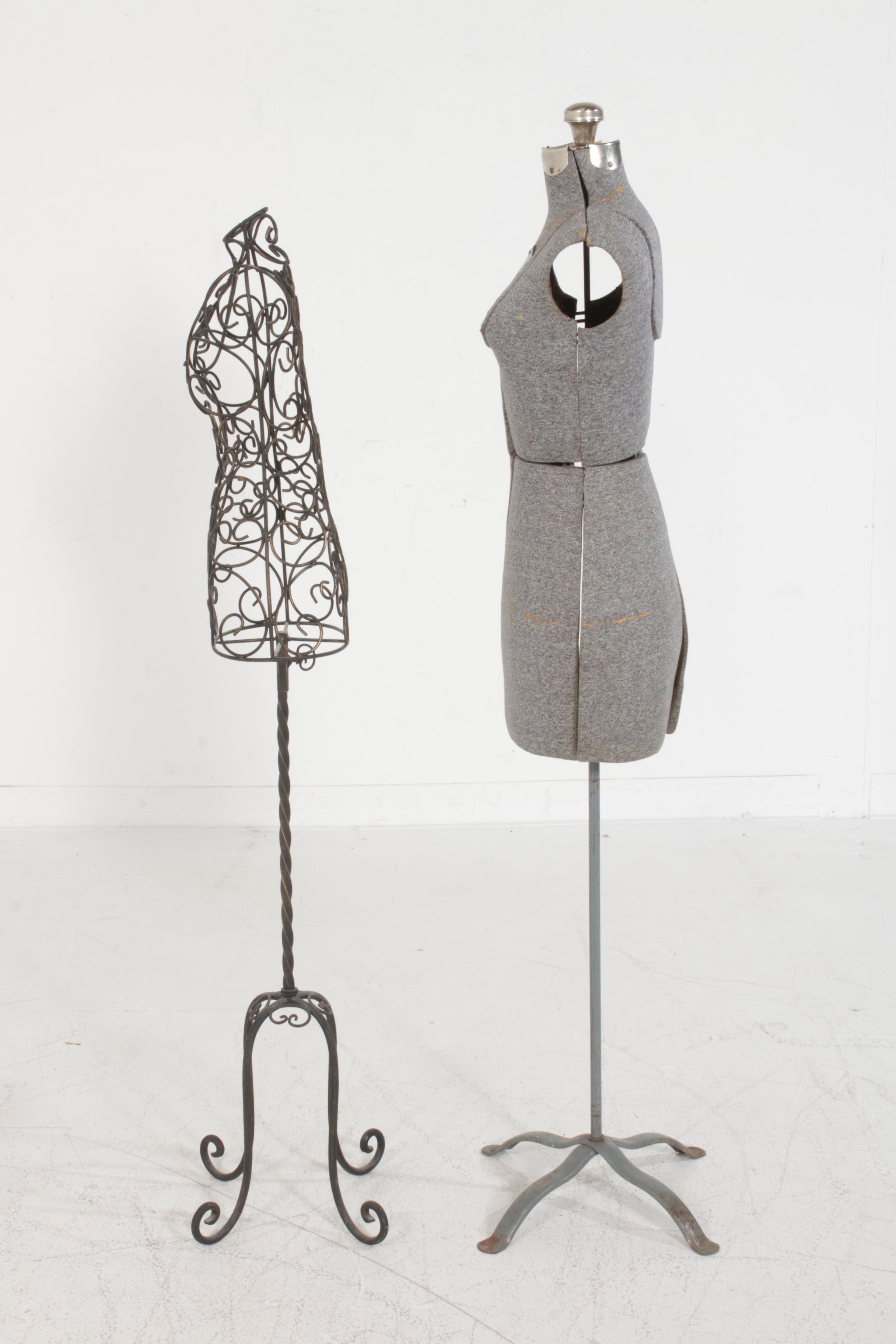 Acme Adjustable "Size A" and Stylized Metal Dress Forms EBTH