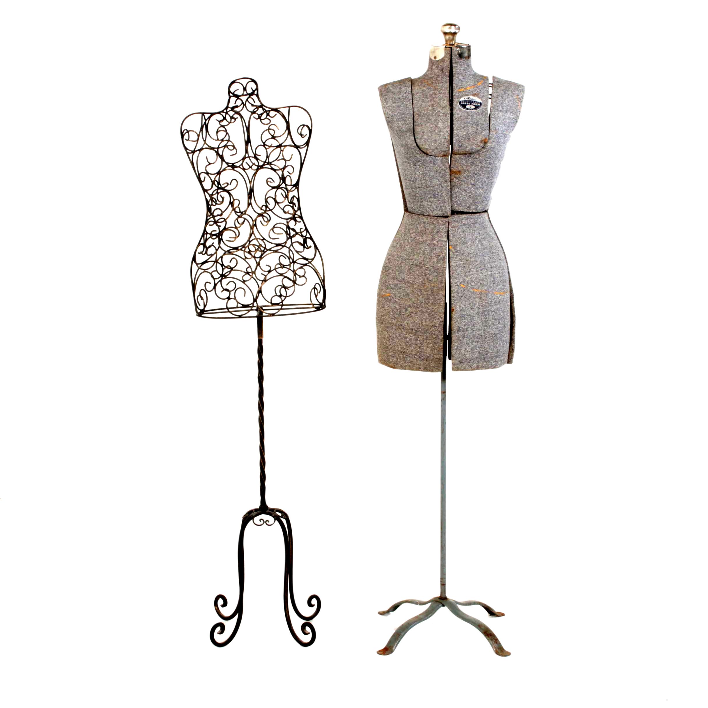 Acme Adjustable "Size A" and Stylized Metal Dress Forms EBTH