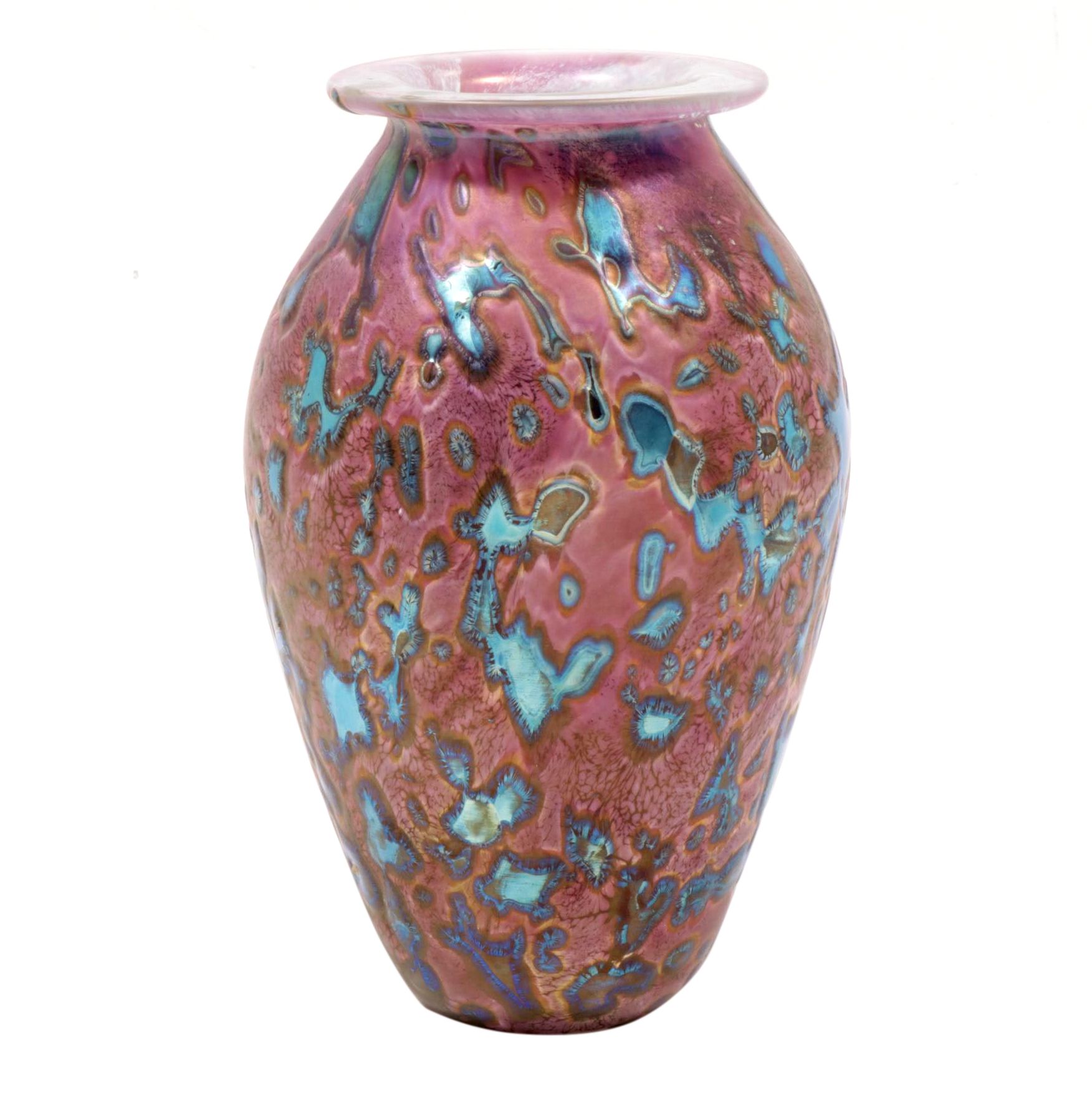 Robert Eickholt Tide Pool Hand Blown Art Glass Vase Ebth