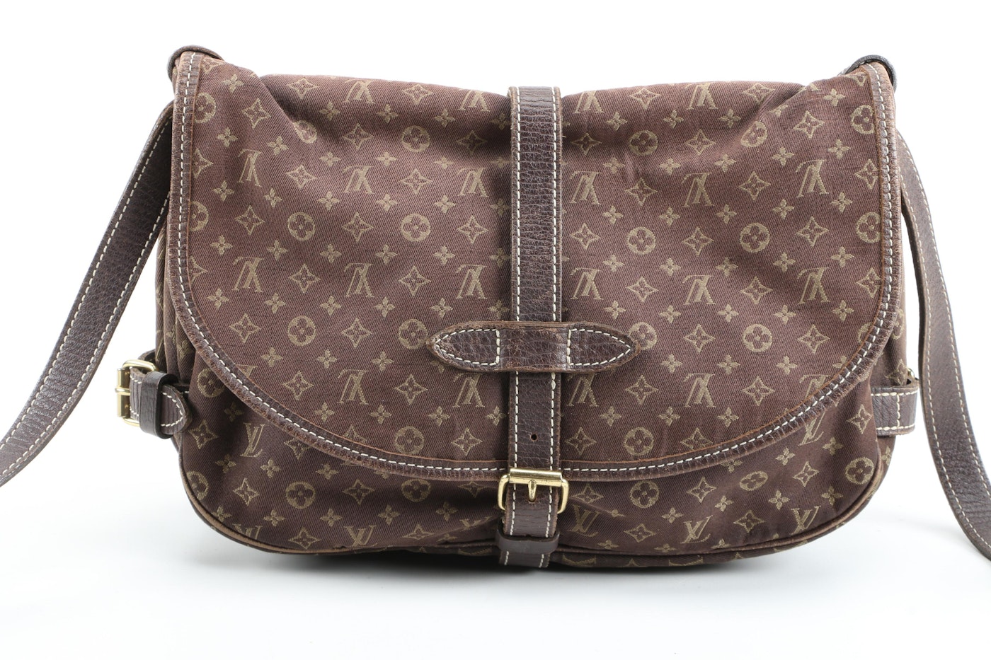 Louis Vuitton Saumur 30 Crossbody in Brown Monogram Mini Lin Canvas and Leather | EBTH