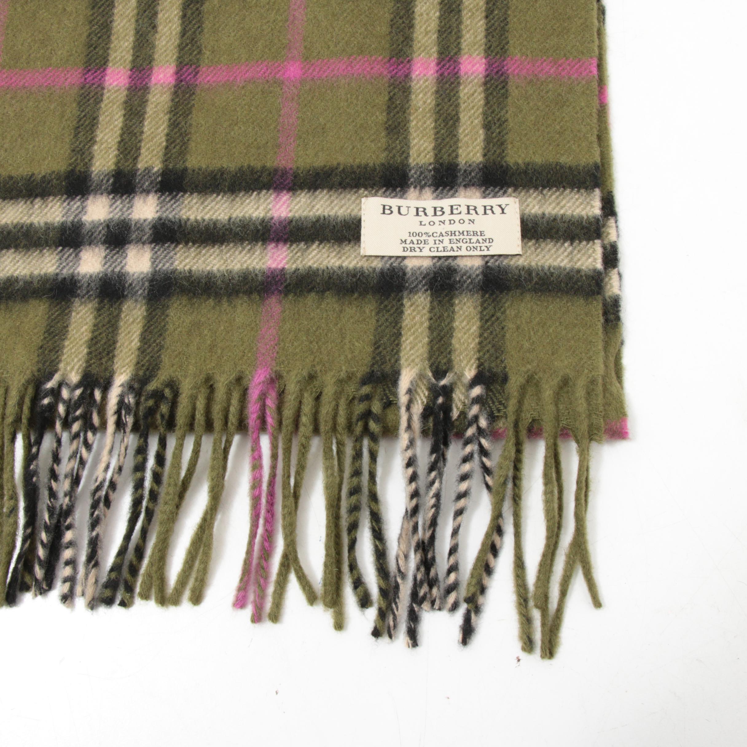 burberry-london-olive-plaid-cashmere-scarf-with-fringe-ebth