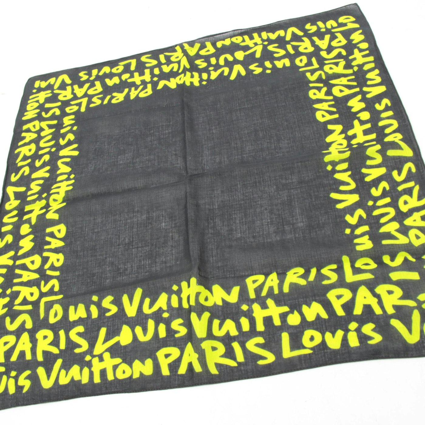 Louis Vuitton Black and Neon Graffiti Stephen Sprouse Print Scarf | EBTH