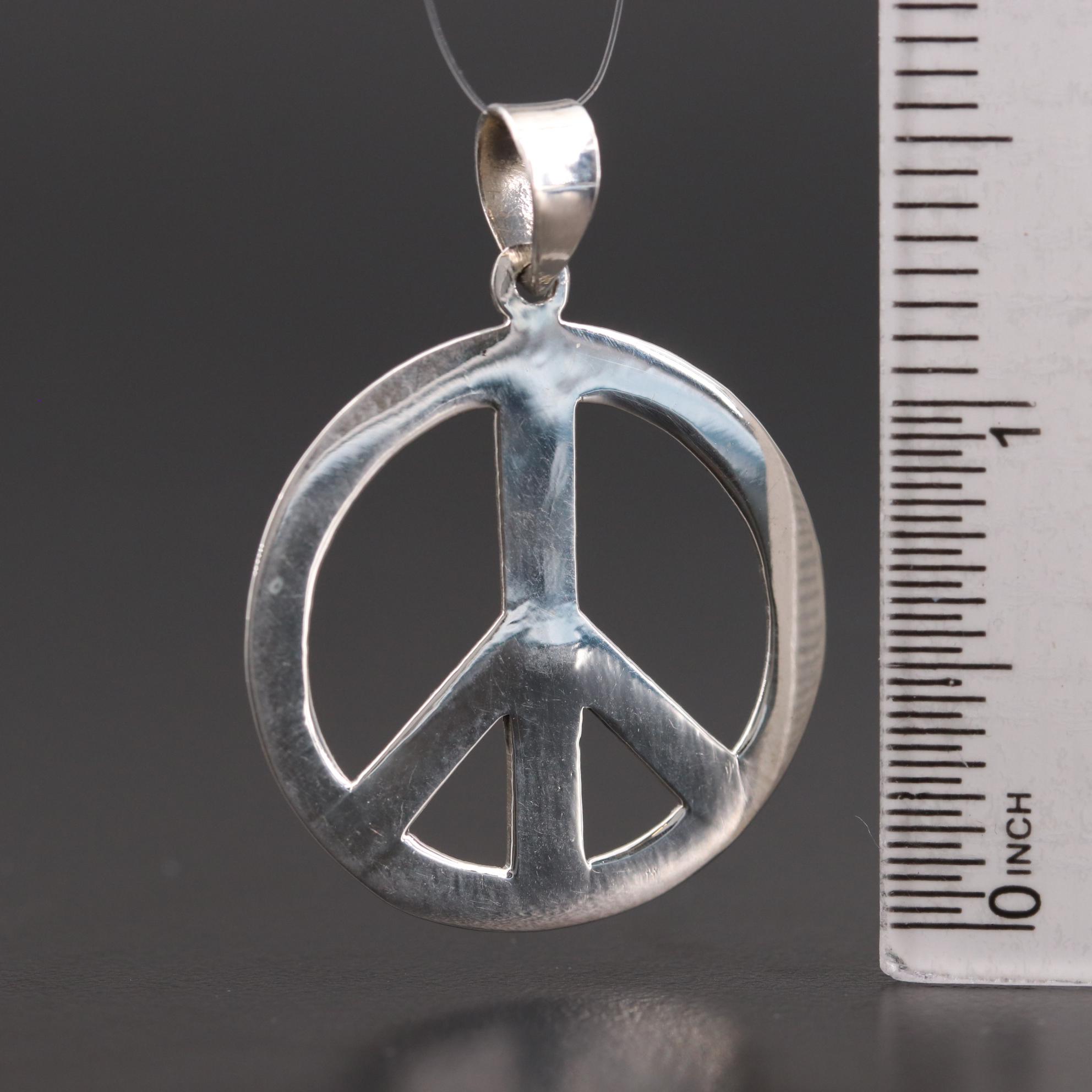 Sterling Silver Peace Sign Pendant EBTH