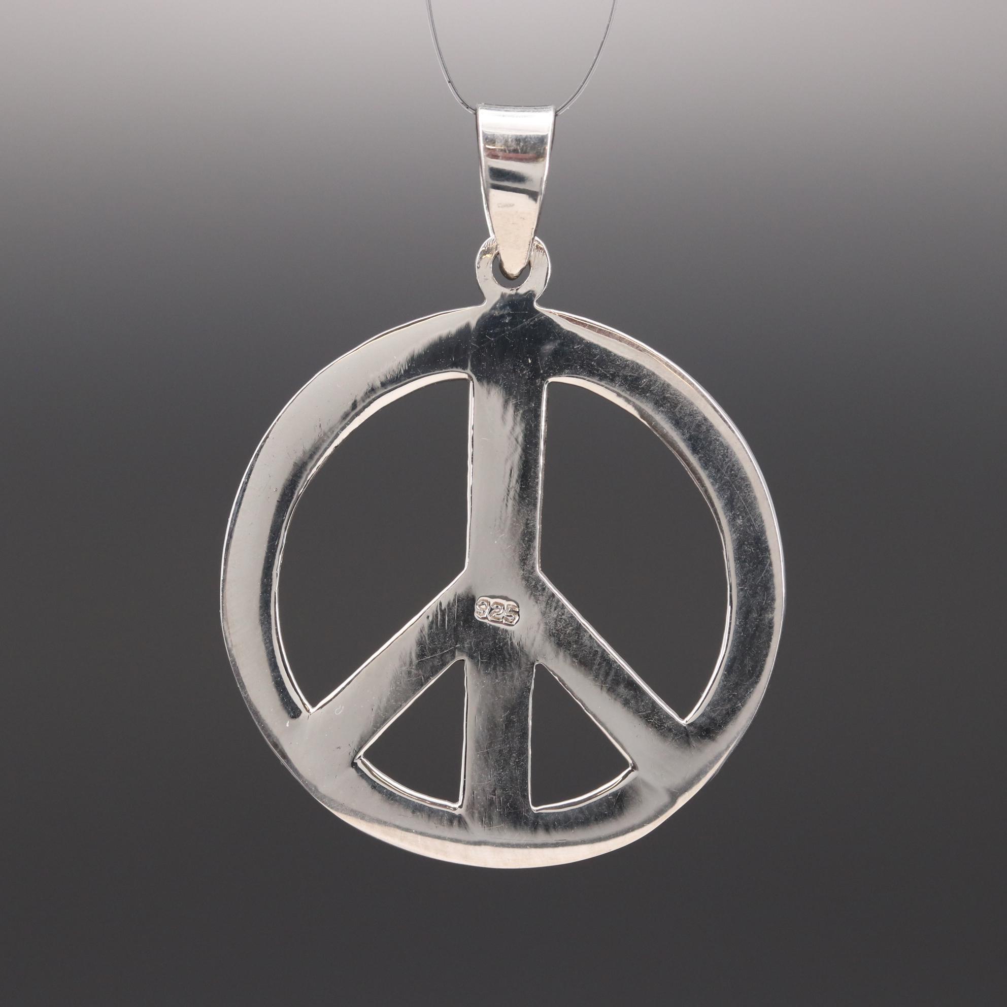Sterling Silver Peace Sign Pendant EBTH