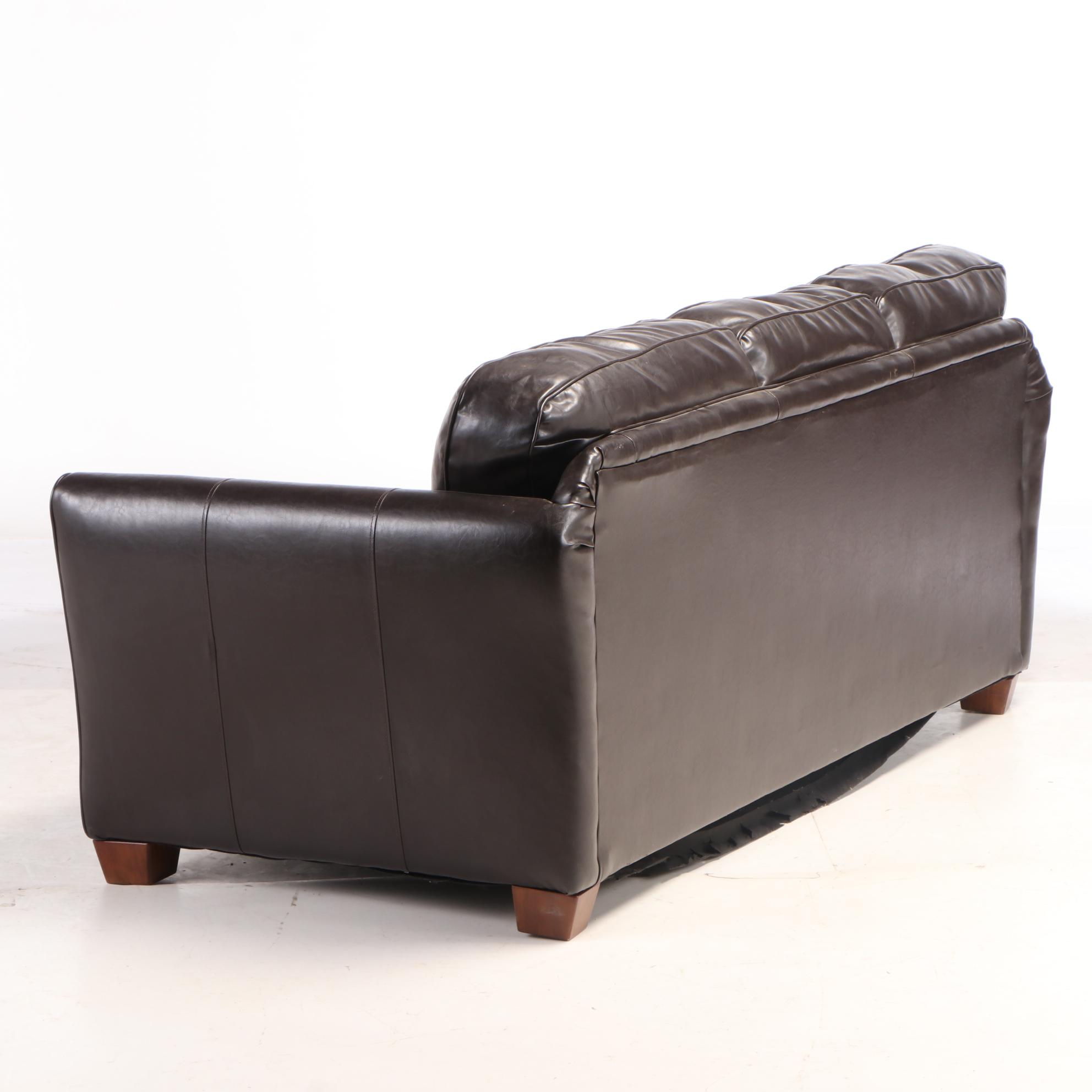 Ashley Furniture Dark Brown FauxLeather Sofa EBTH