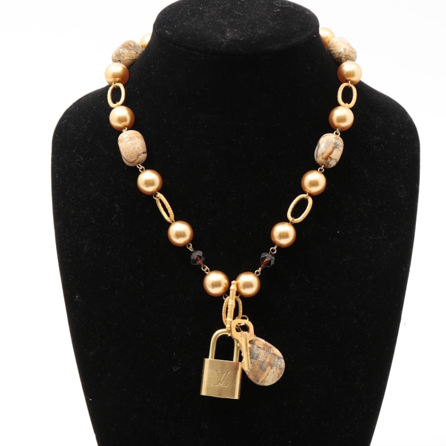 Louis Vuitton Padlock Necklace - 4 For Sale on 1stDibs  lv padlock necklace,  louis vuitton lock necklace silver, lock necklace louis vuitton