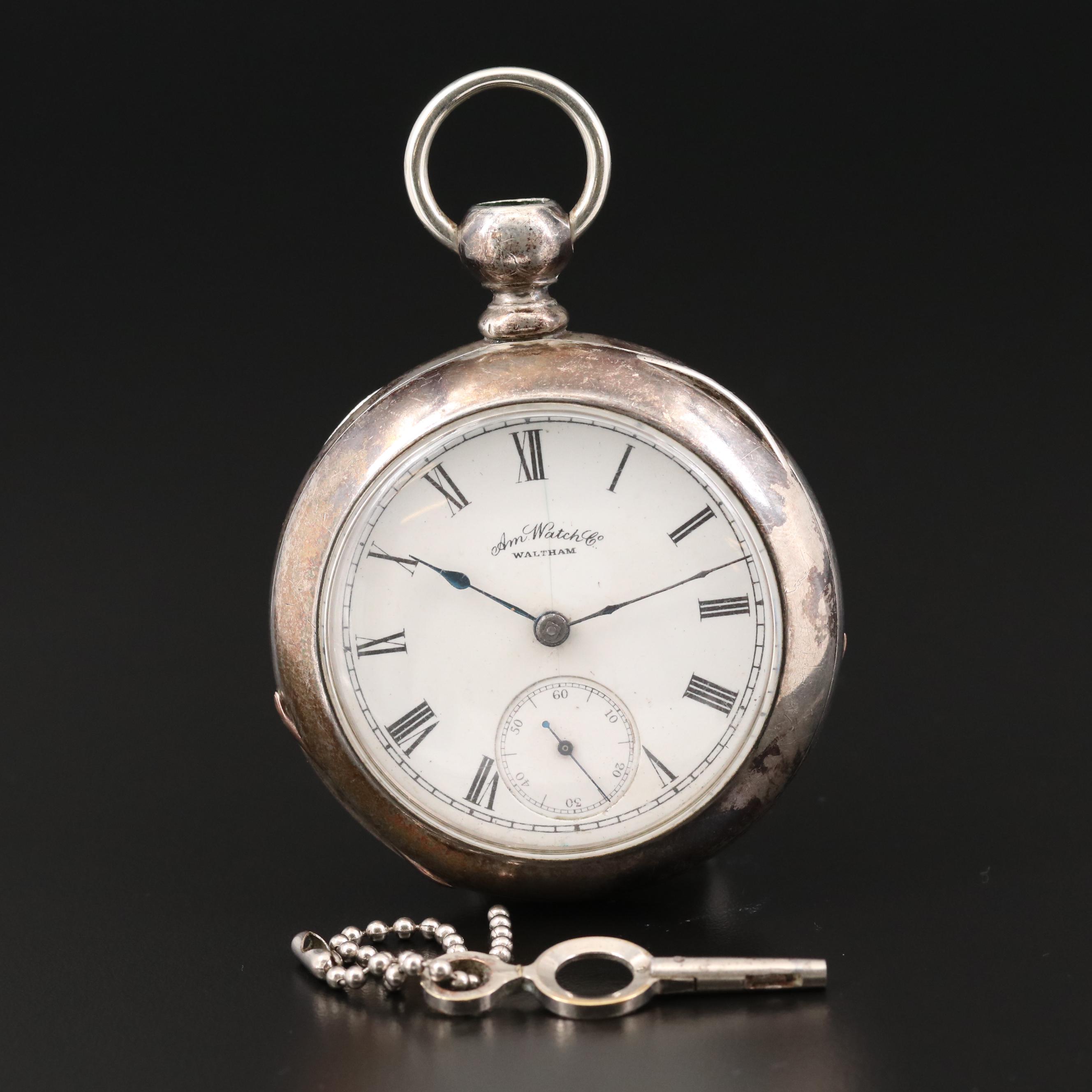 Antique Waltham American Watch Co. Coin Silver Pocket Watch, 1887 EBTH