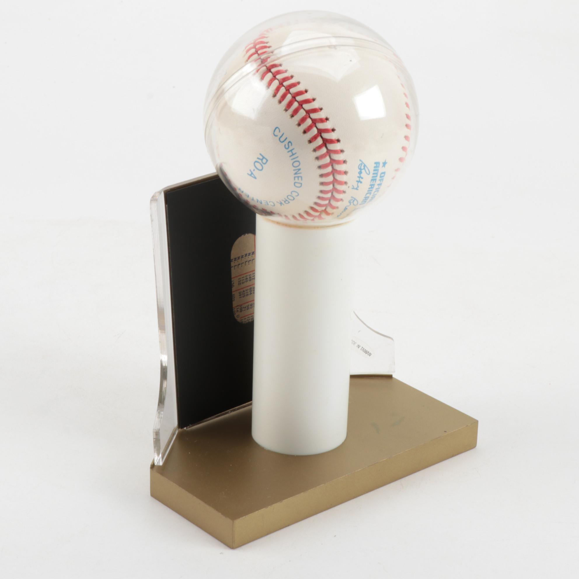 Enos Slaughter and Ryne Duren Signed Baseballs with a Signed Enos Card