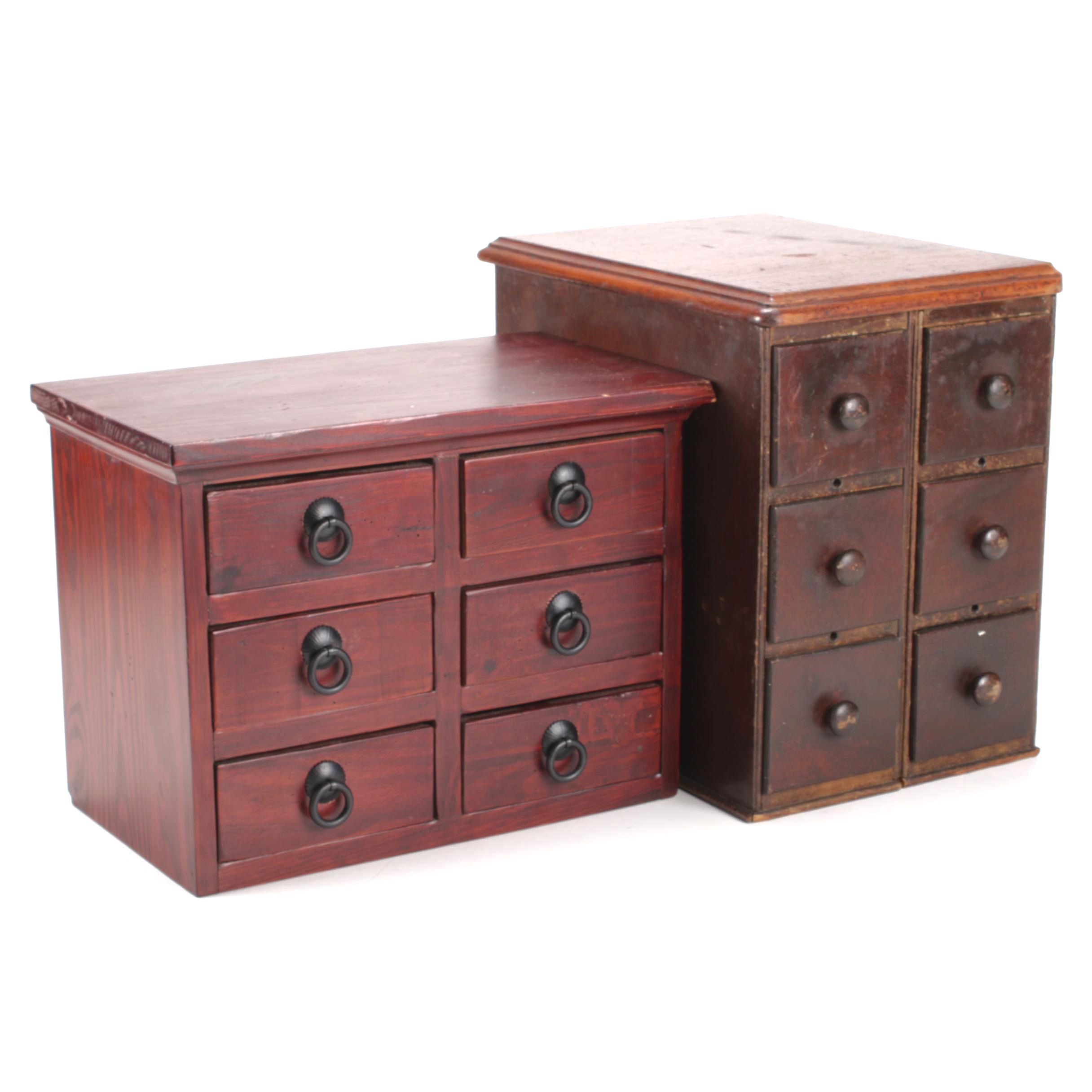 Two Small Apothecary Style SixDrawer Chests EBTH