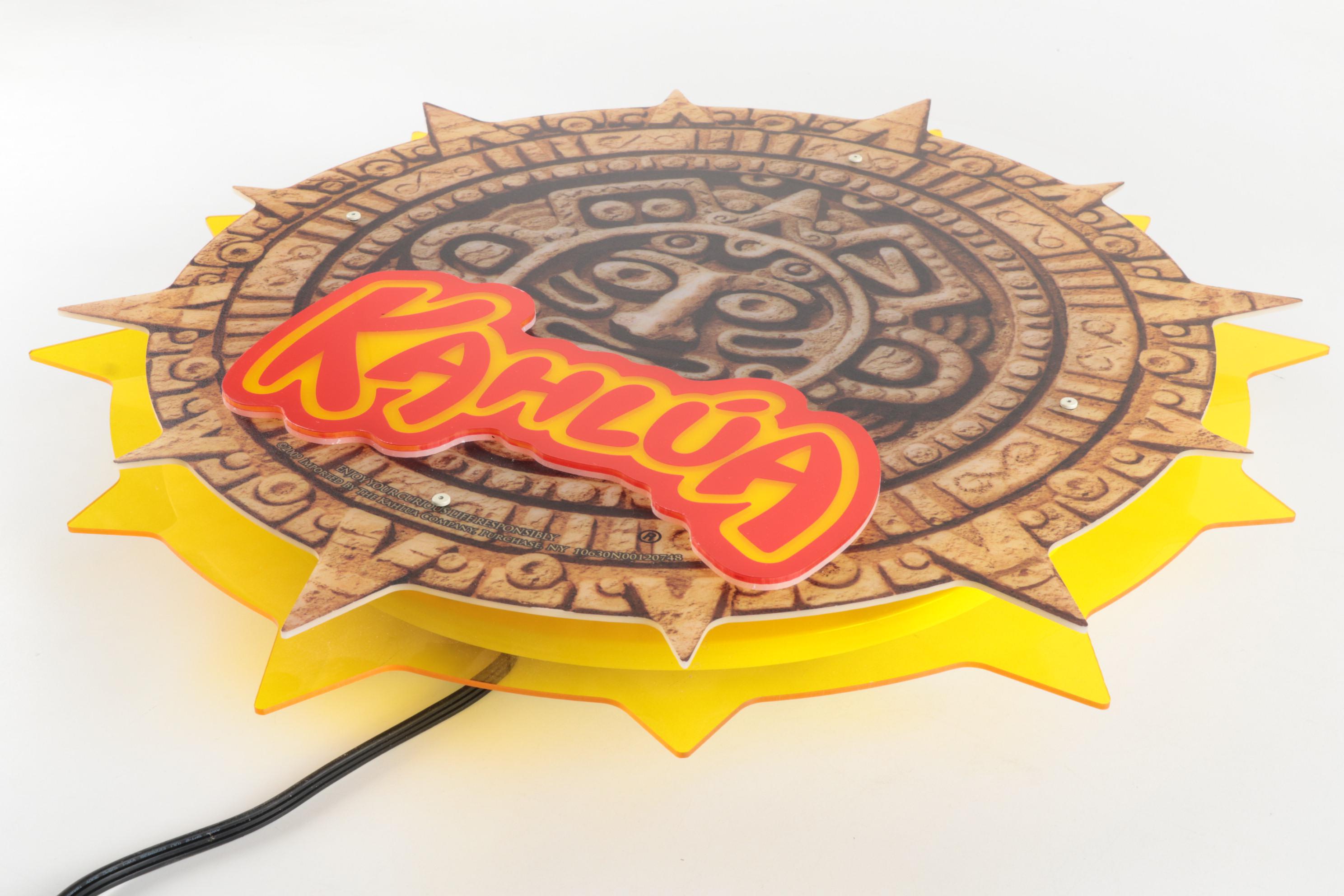 Kahlua Backlit Mayan Calendar Advertising Sign | EBTH