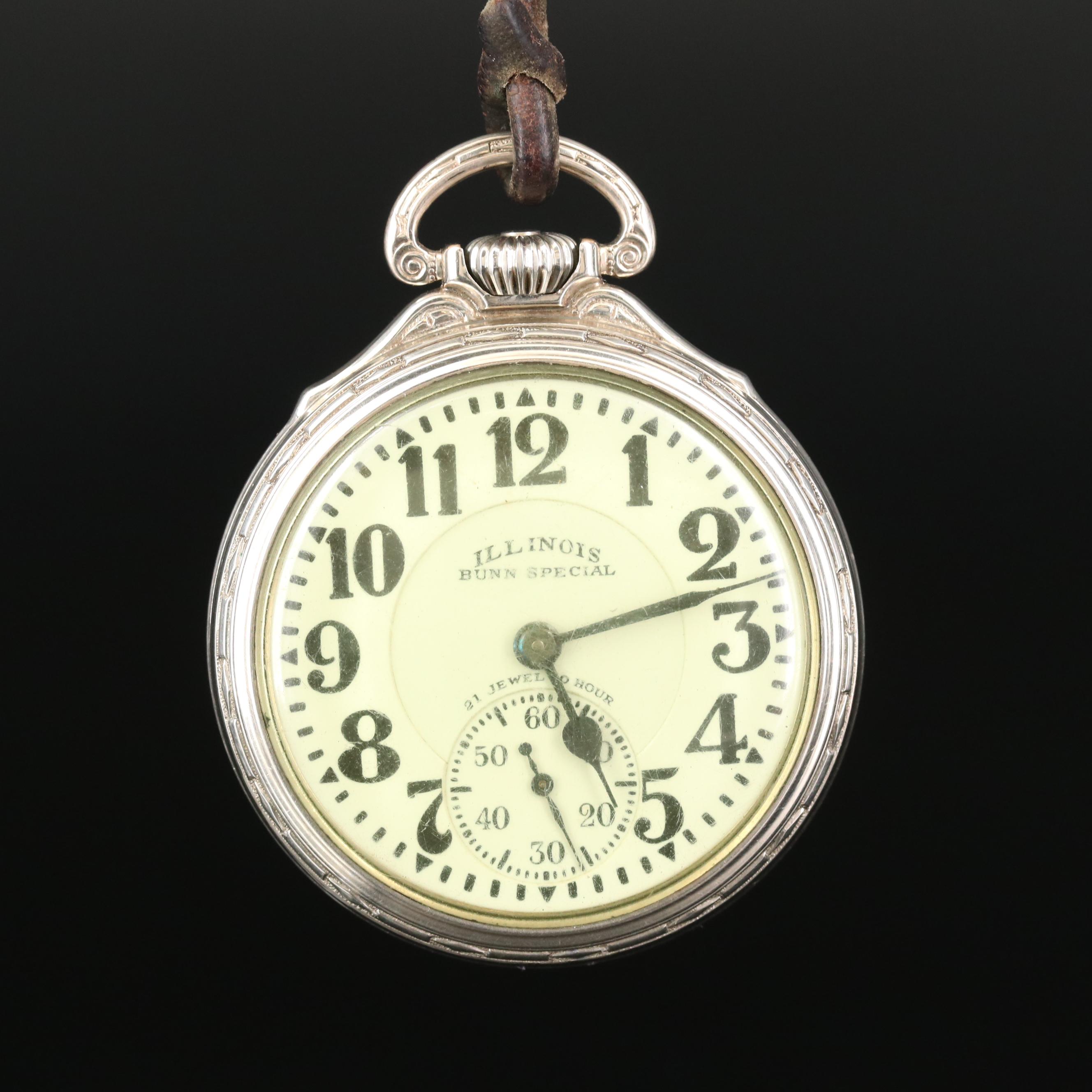 Vintage Illinois Bunn Special Gold Filled Railroad Grade Pocket Watch