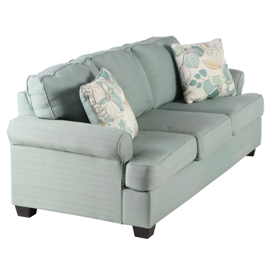 Ashley Furniture Light Blue Upholstered Sofa Ebth