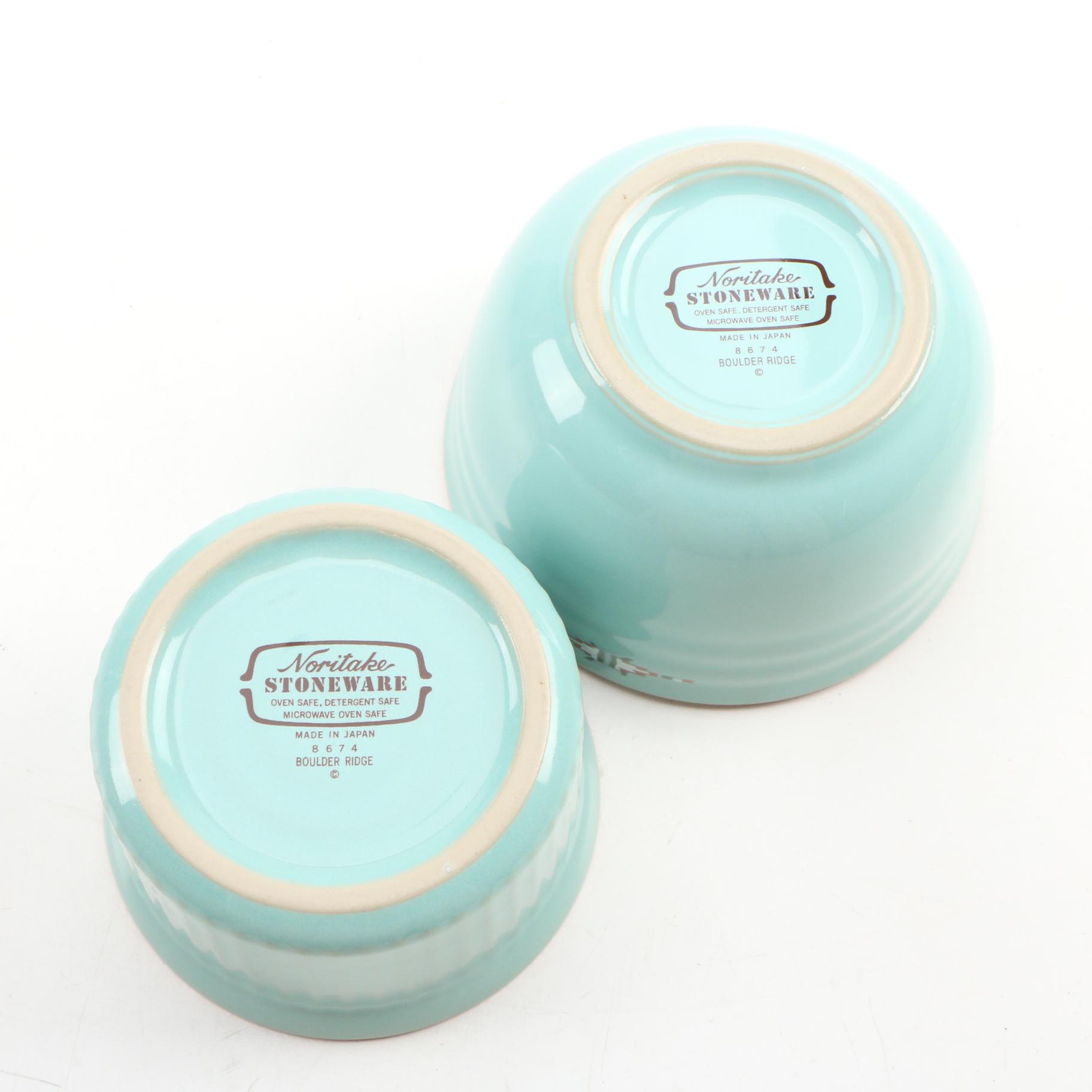 Noritake "Boulder Ridge" Stoneware Ramekins and Bowls, Late 20th