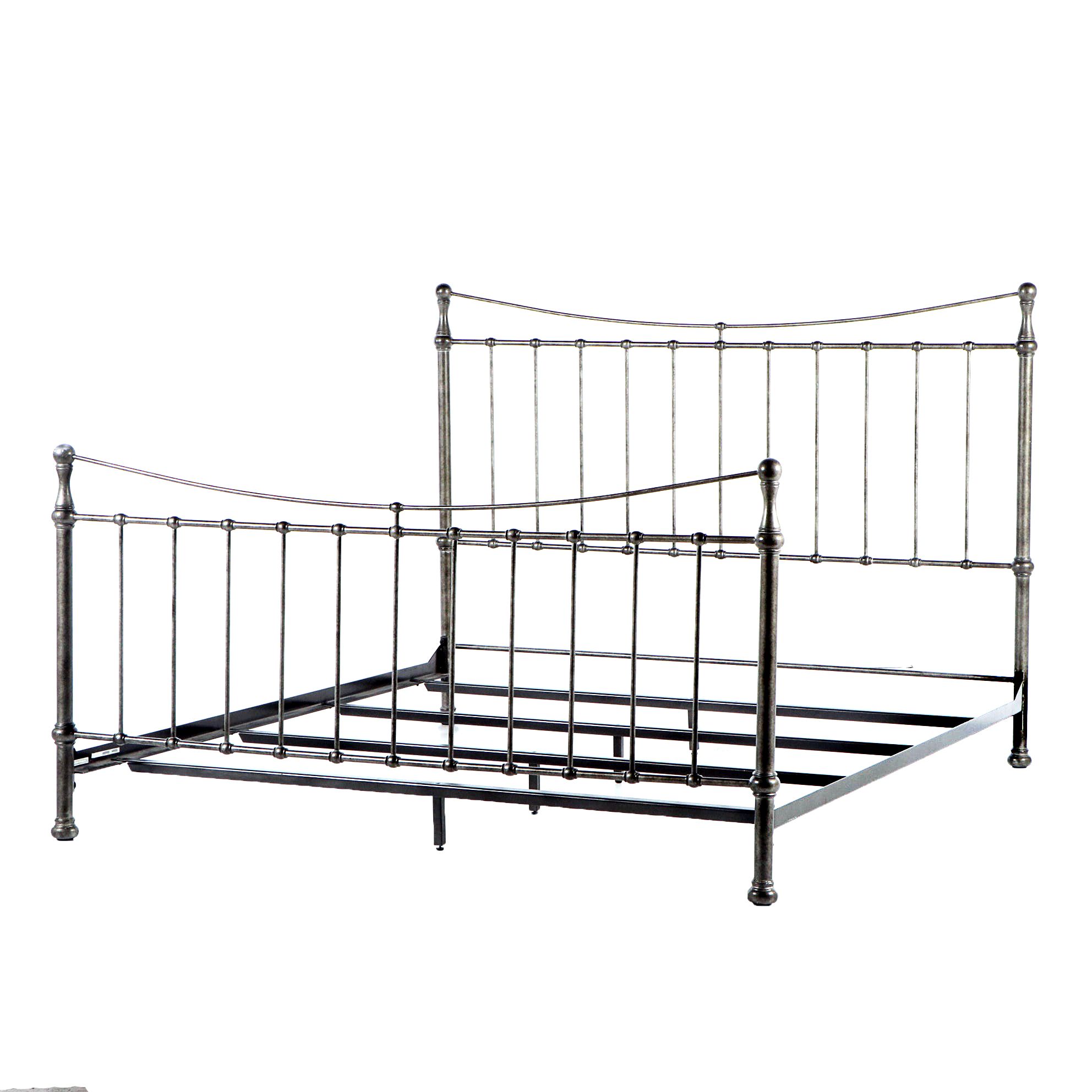Ethan Allen "Danby" PowderCoated Iron King Size Bed Frame EBTH