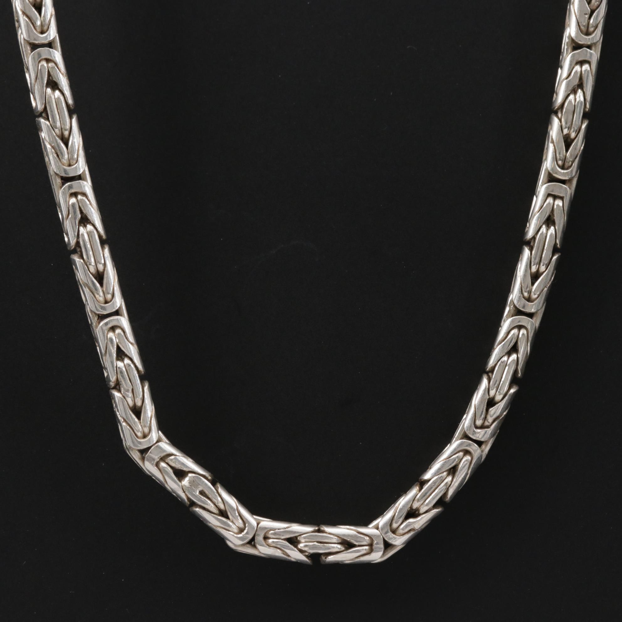 Sterling Silver Round Byzantine Chain EBTH