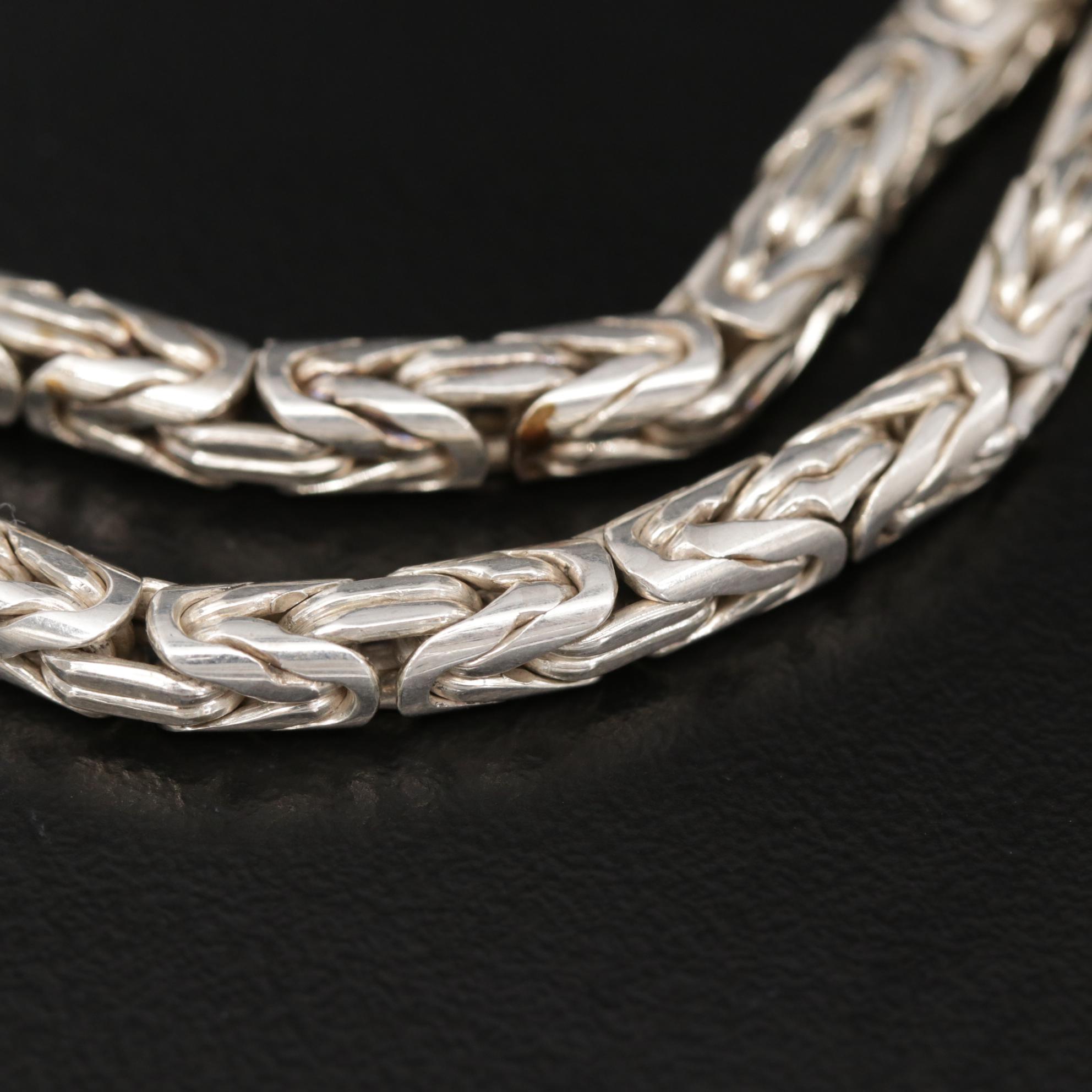 Sterling Silver Round Byzantine Chain EBTH