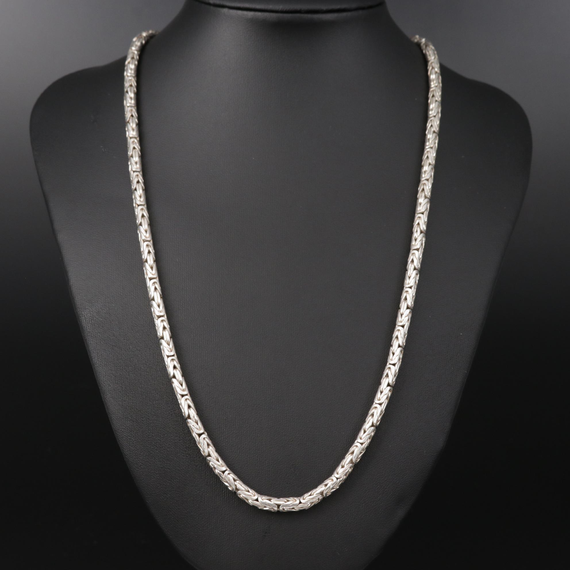 Sterling Silver Round Byzantine Chain EBTH