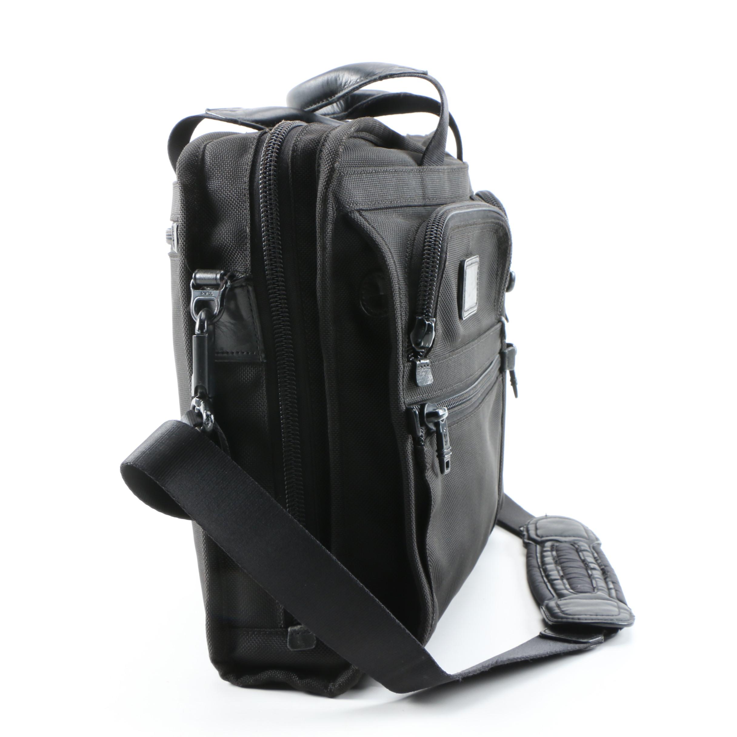 Tumi Alpha 26114DH Laptop Briefcase Bag in Black Ballistic Nylon and