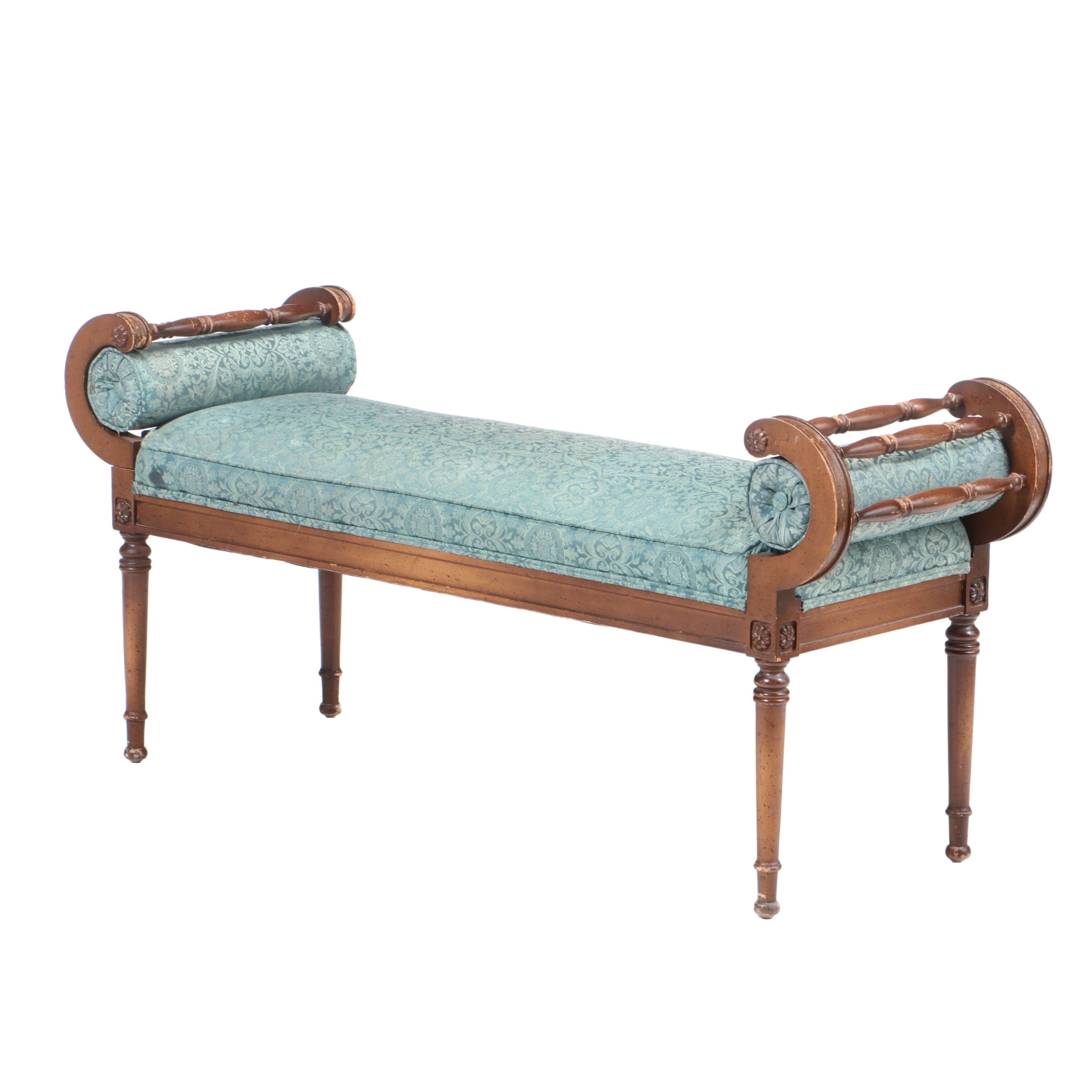 Louis Xvi Style Walnut Stained Bench Mid To Late 20th Century Ebth