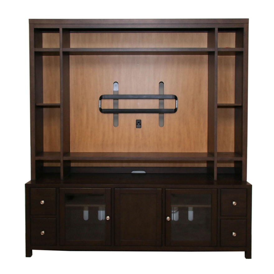 Hooker Furniture Media Cabinet In Espresso With Sanus Television