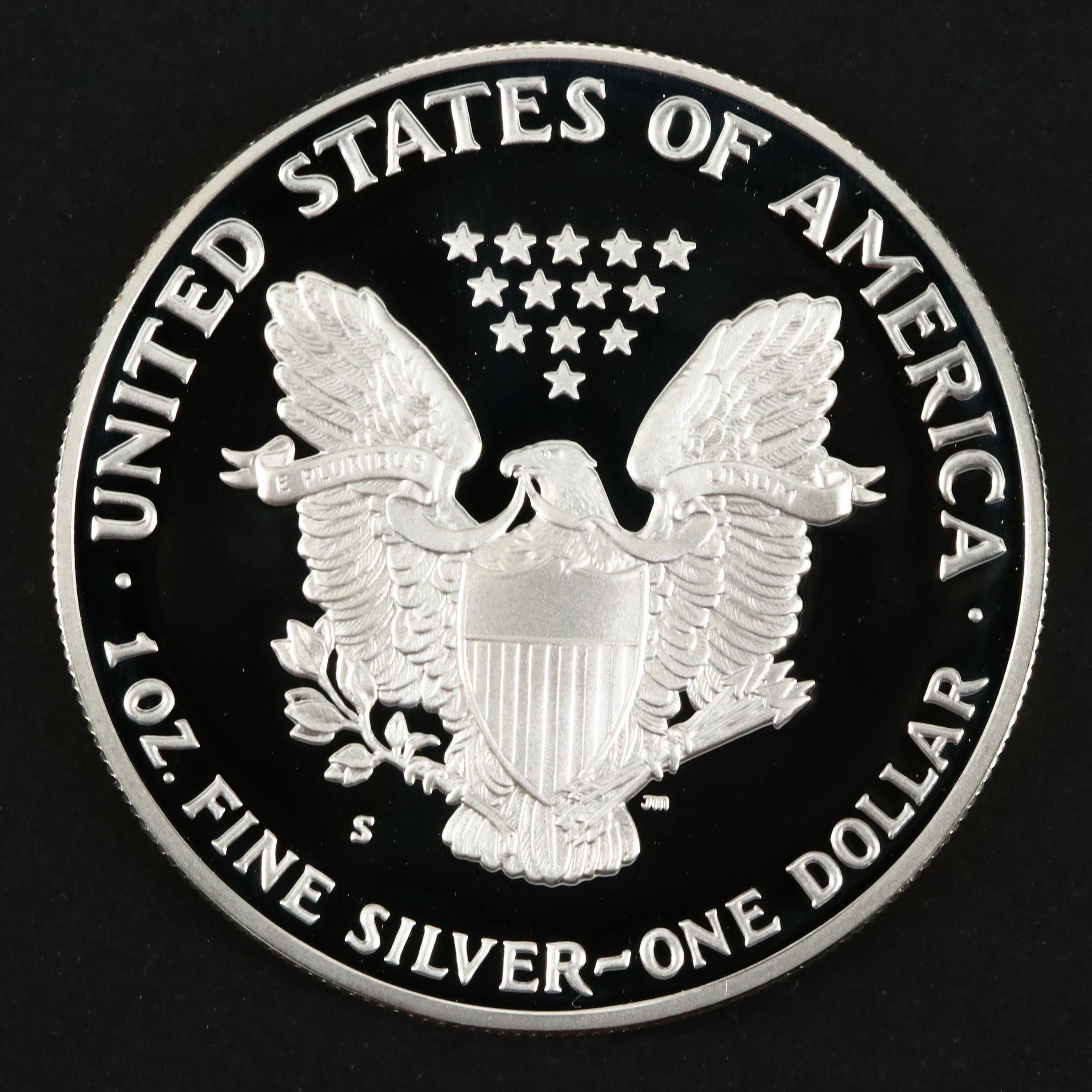 Two 1 U.S. Silver Eagle Proof Coins Including 1986S and 1990S EBTH