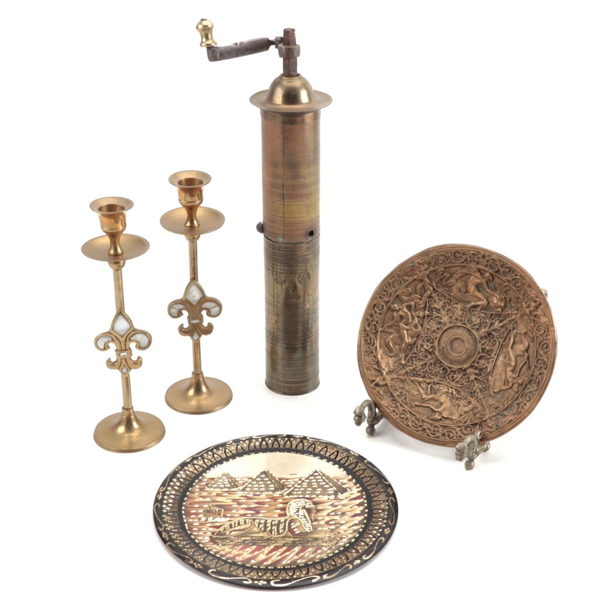 Decorative Plates Candle Holders With A Spice Grinder Ebth