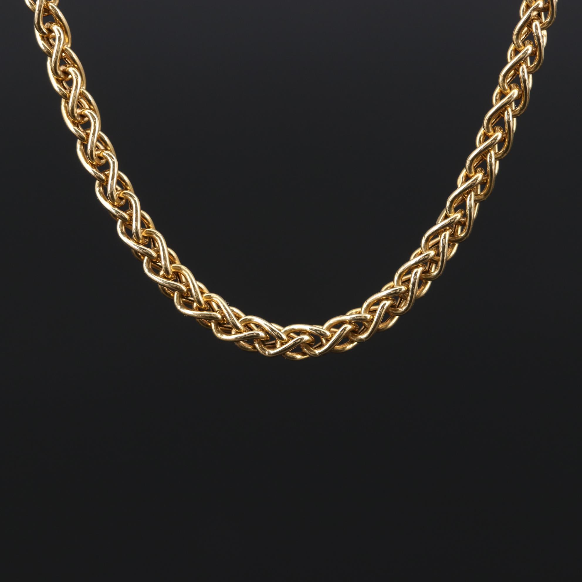 18K Yellow Gold Wheat Link Chain EBTH