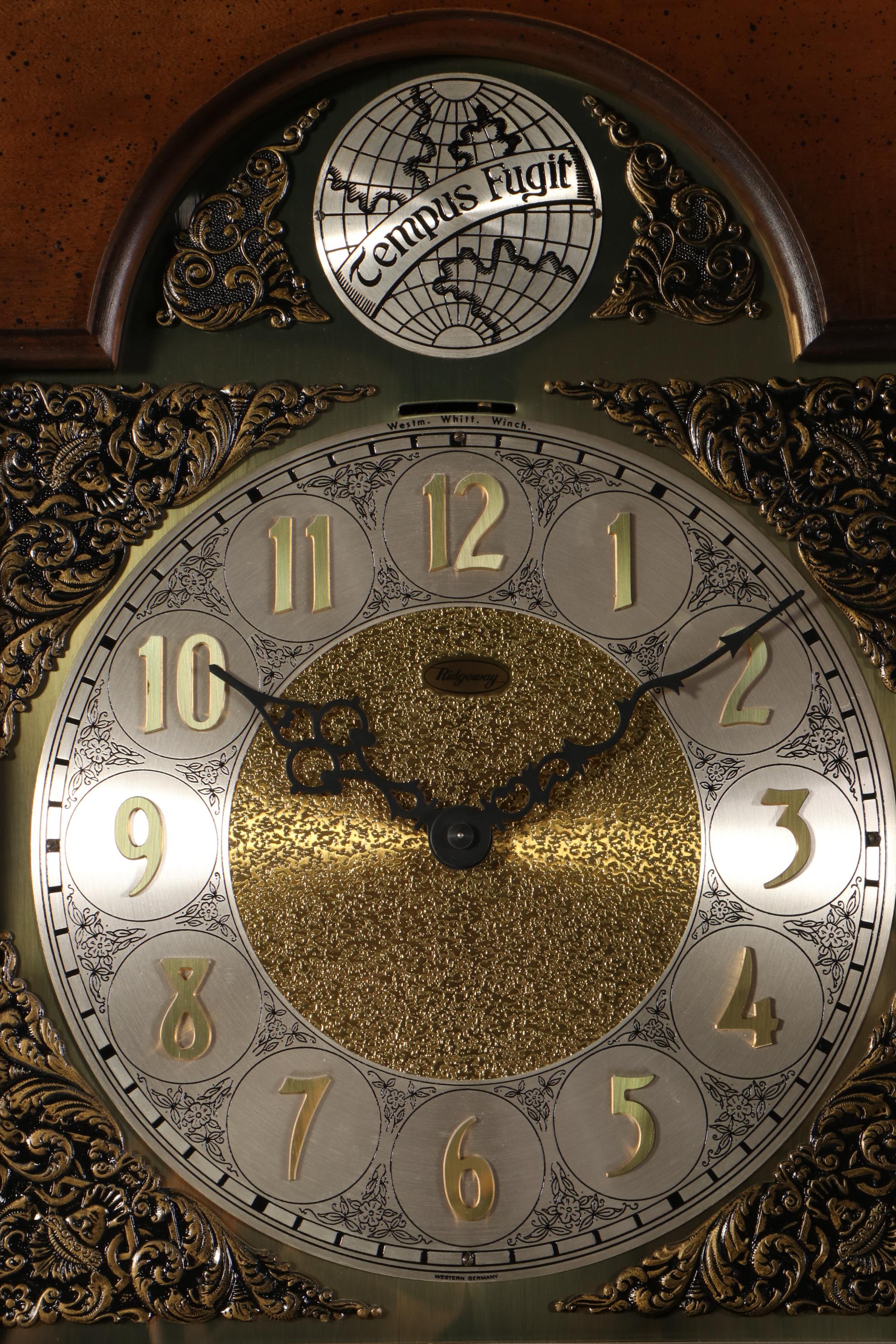 Ridgeway Oak Grandfather Clock with Chimes, Mid to Late 20th Century EBTH