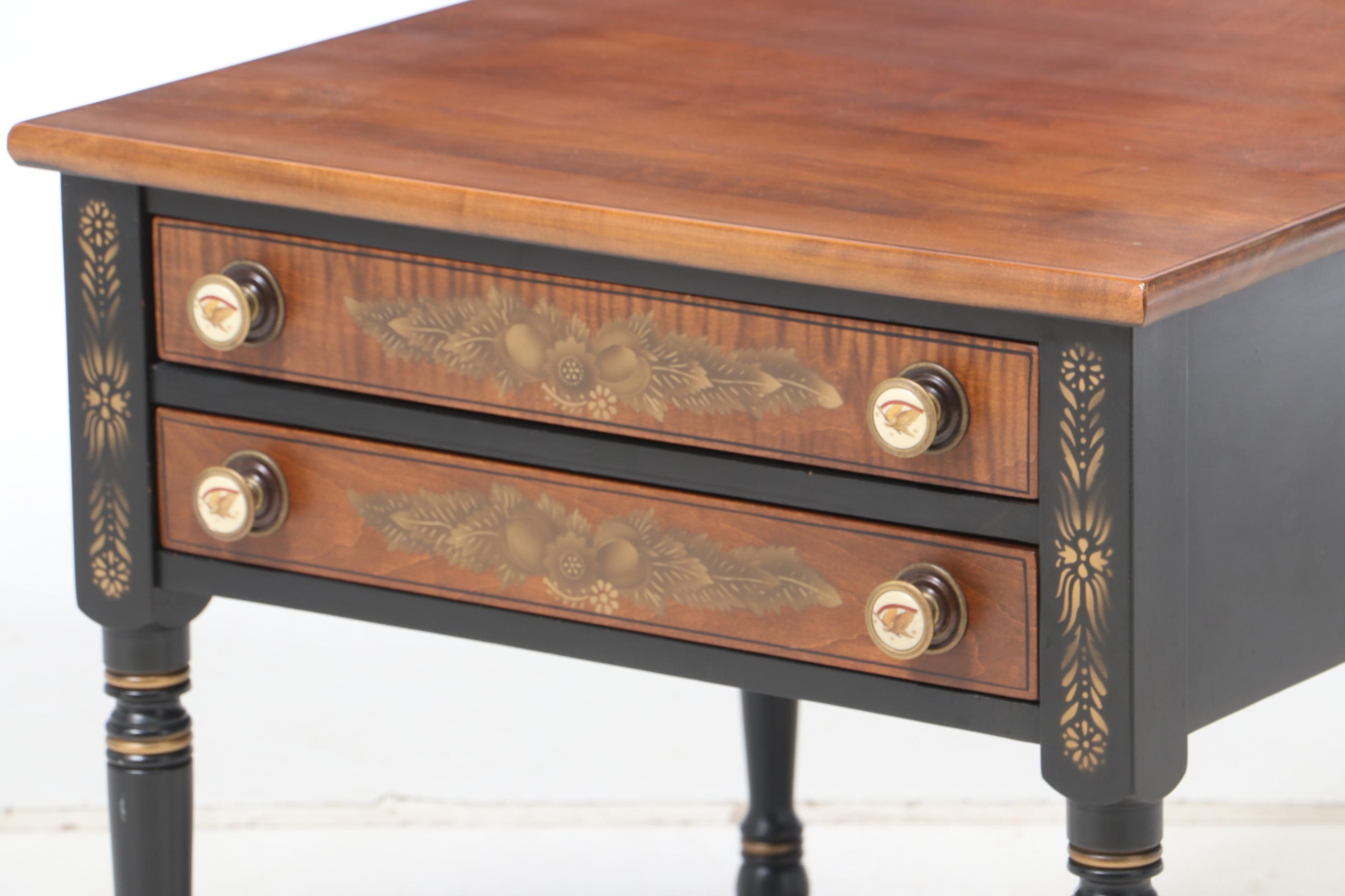 Hitchcock Stenciled Maple End Table, Mid to Late 20th Century EBTH