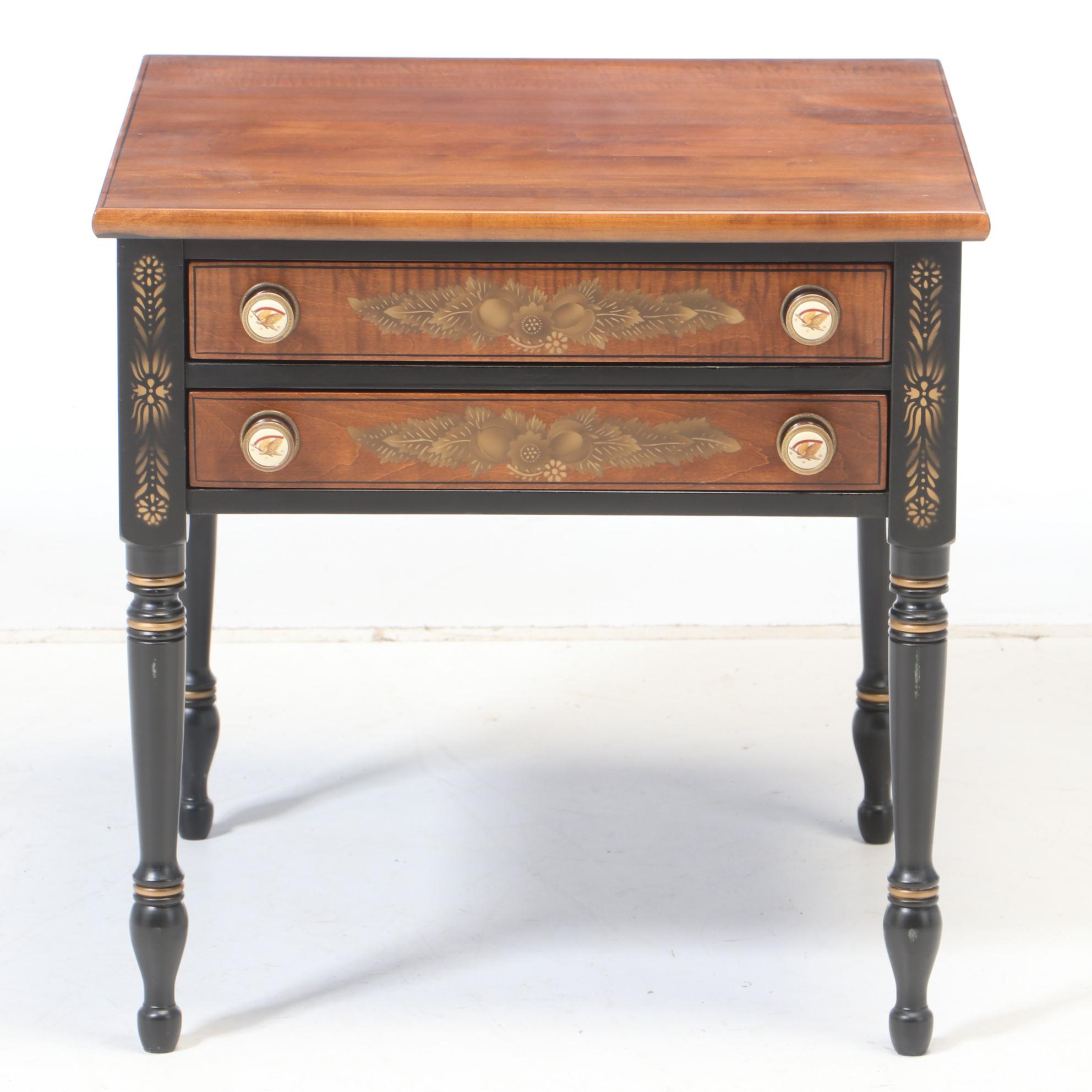 Hitchcock Stenciled Maple End Table, Mid to Late 20th Century EBTH
