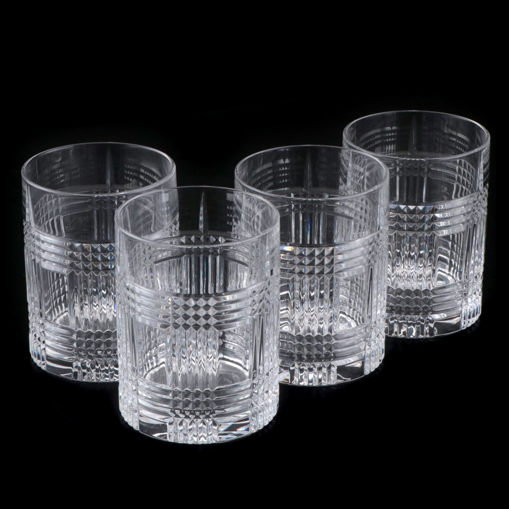 Ralph Lauren Crystal "Glen Plaid" Double Old Fashioned Glasses EBTH