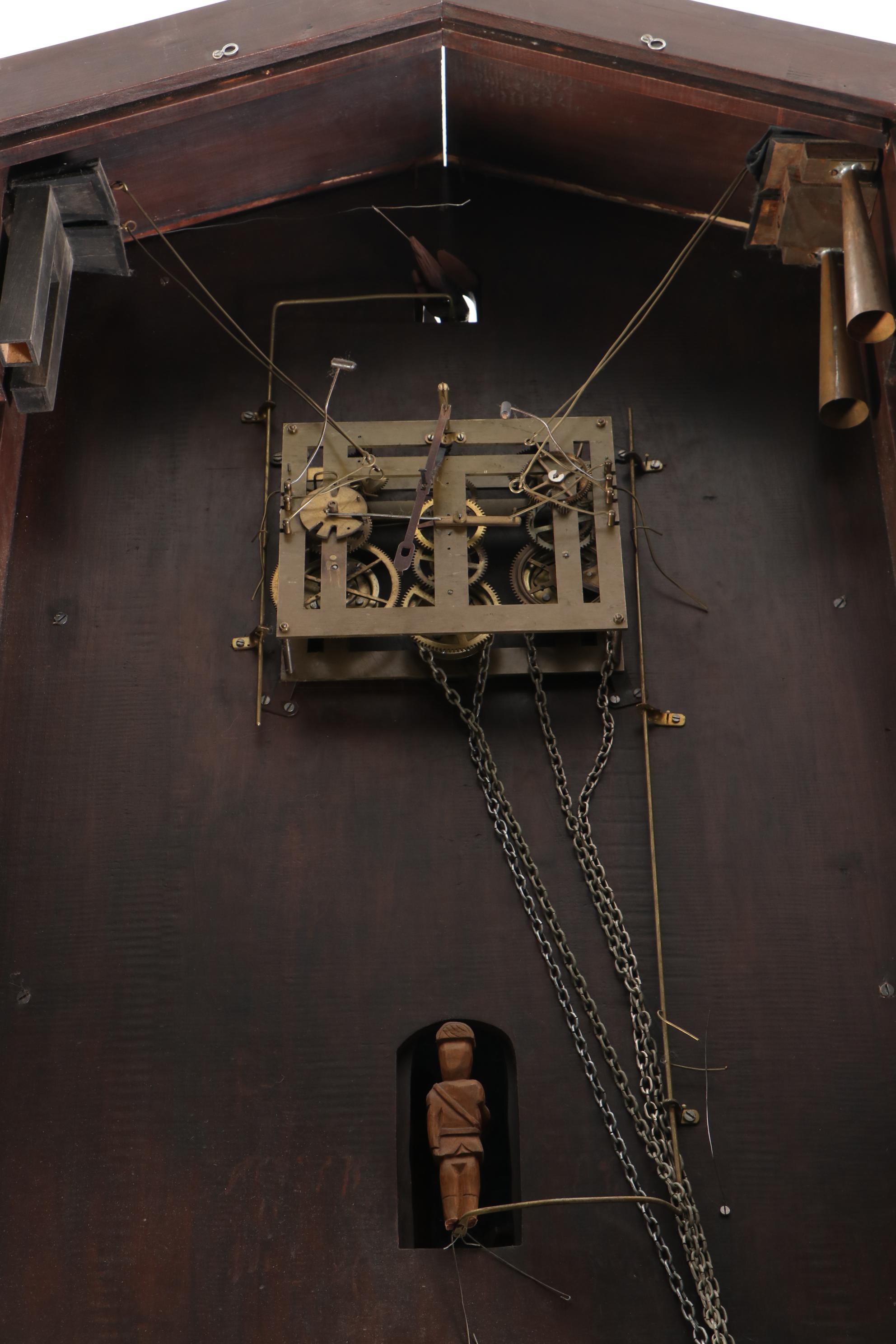 Monumental 82" Trumpeter Cuckoo HandCarved Clock EBTH