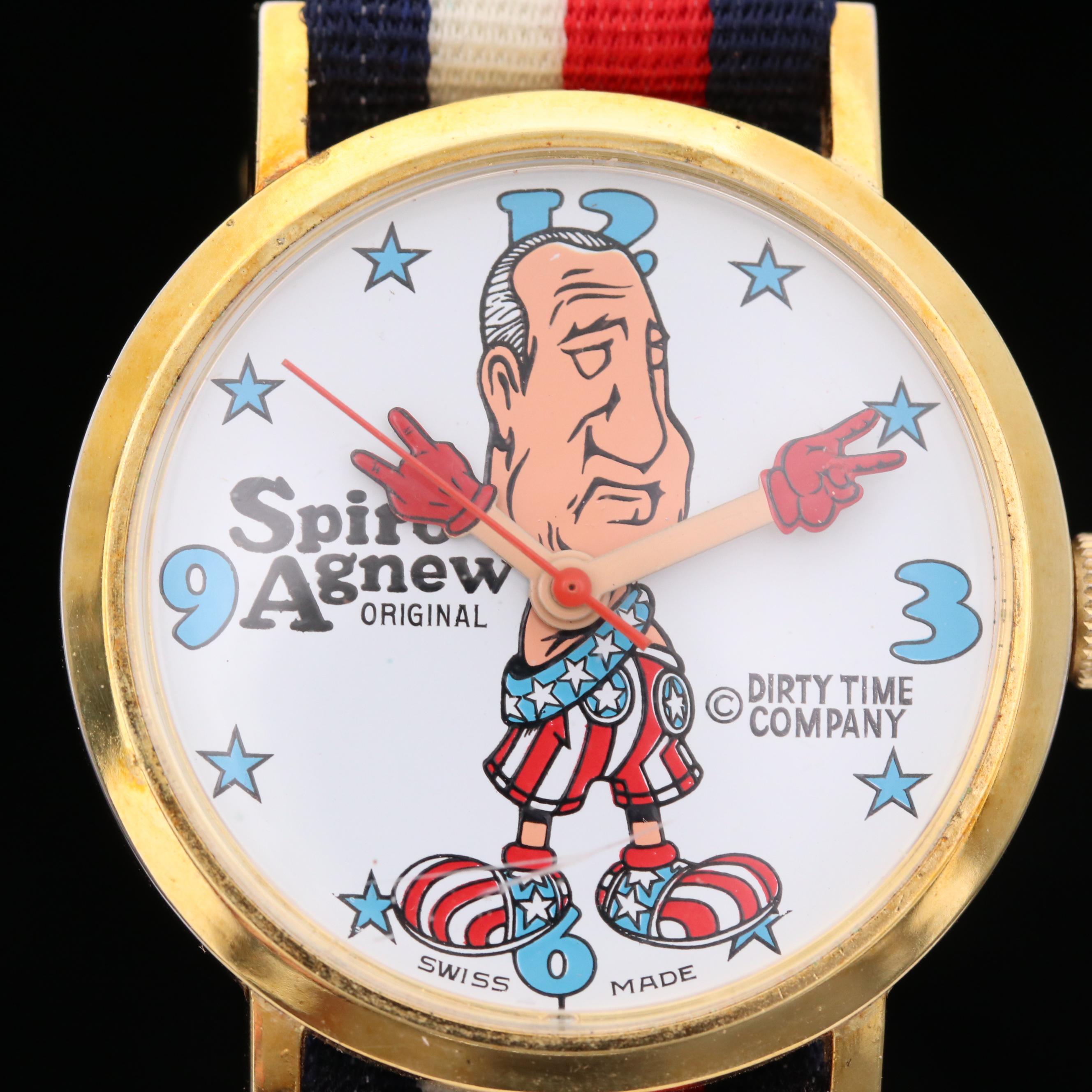 Vintage Spiro Agnew Gold Tone Novelty Watch EBTH
