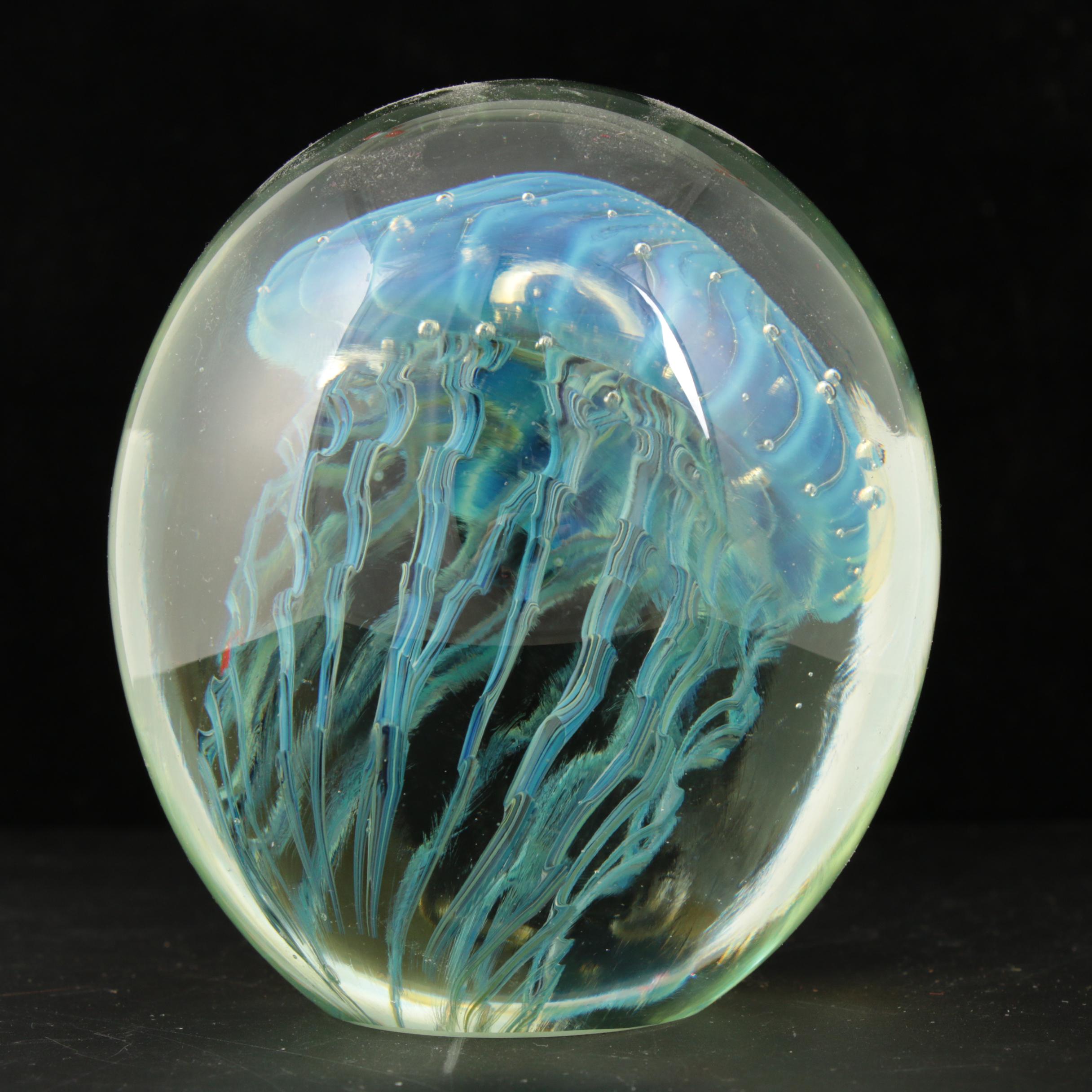 Robert Eickholt Handblown Art Glass Jellyfish Paperweight, 2011 | EBTH